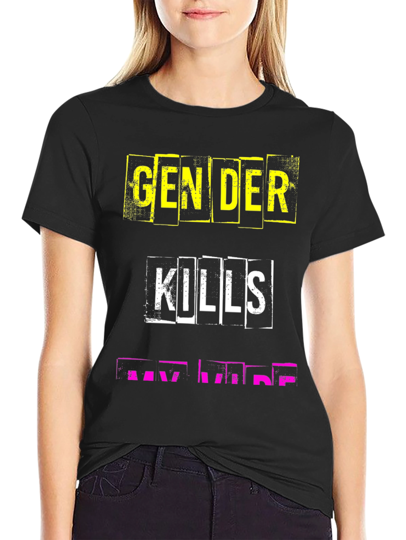 Black Gender Kills My Vibe Graphic Tee view 2