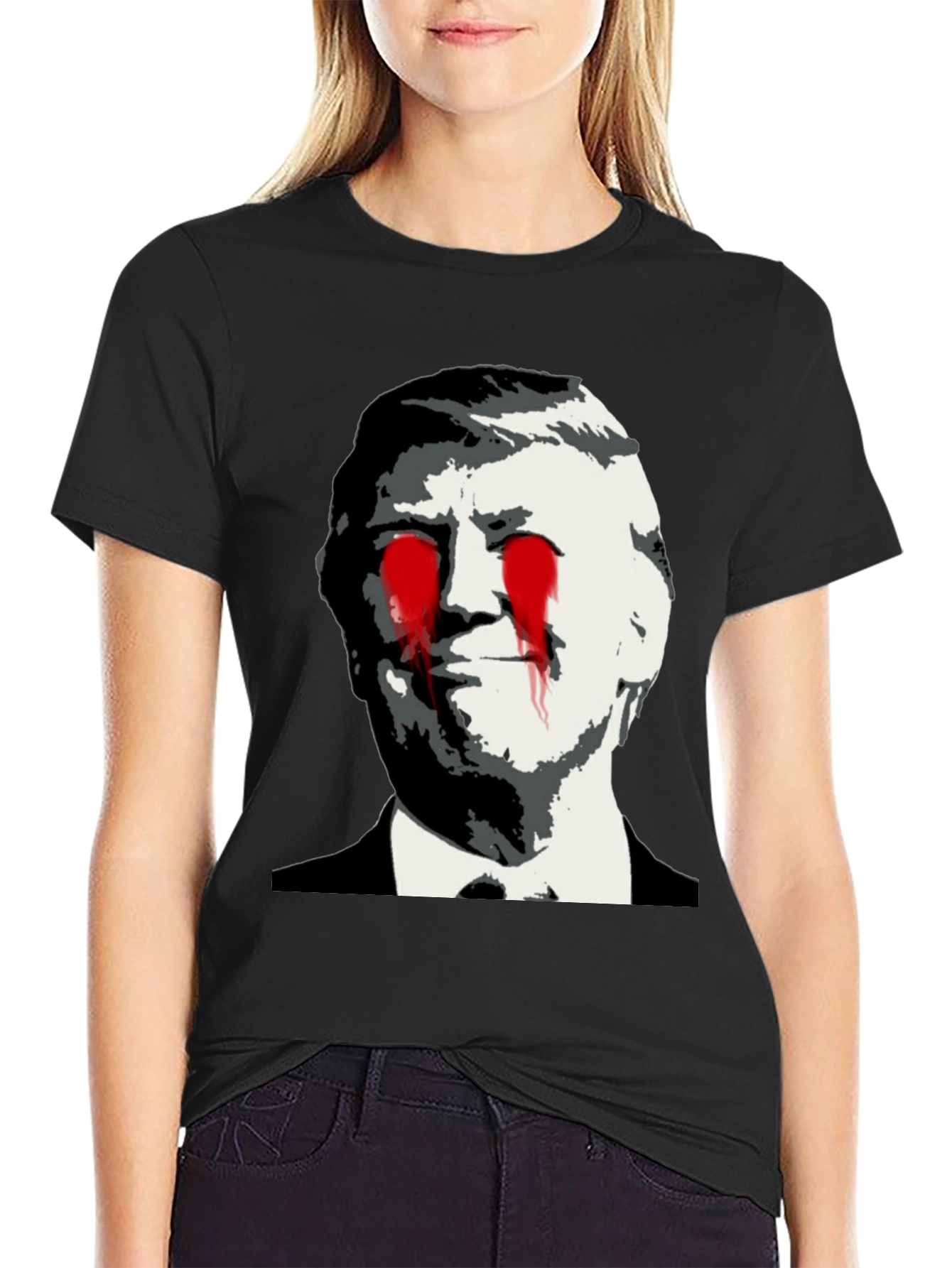 Black Political Statement T-Shirt - Graphic Design view 2