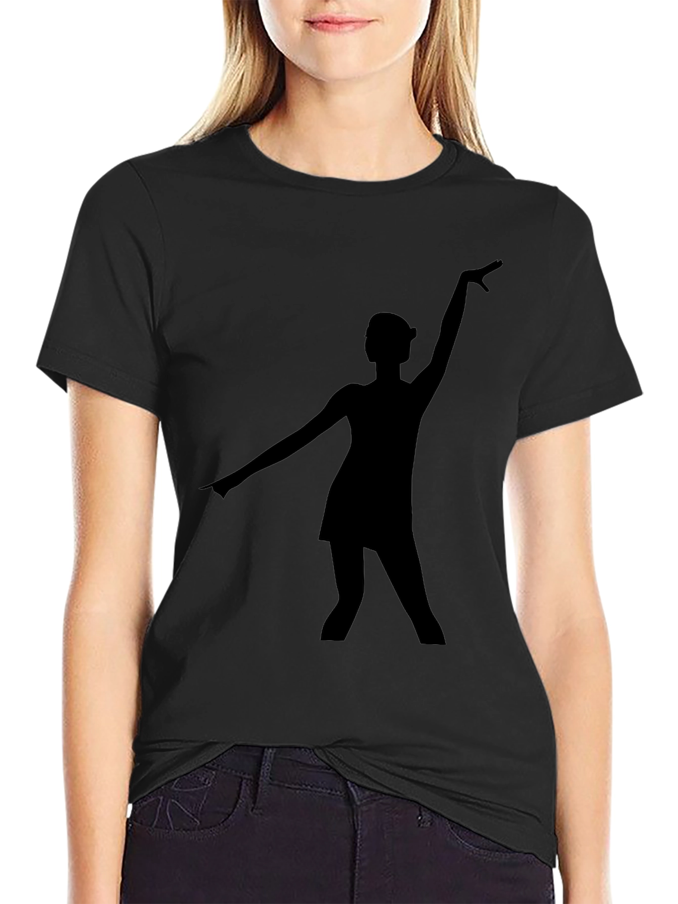 Black Silhouette Dancer Black T-Shirt view 2