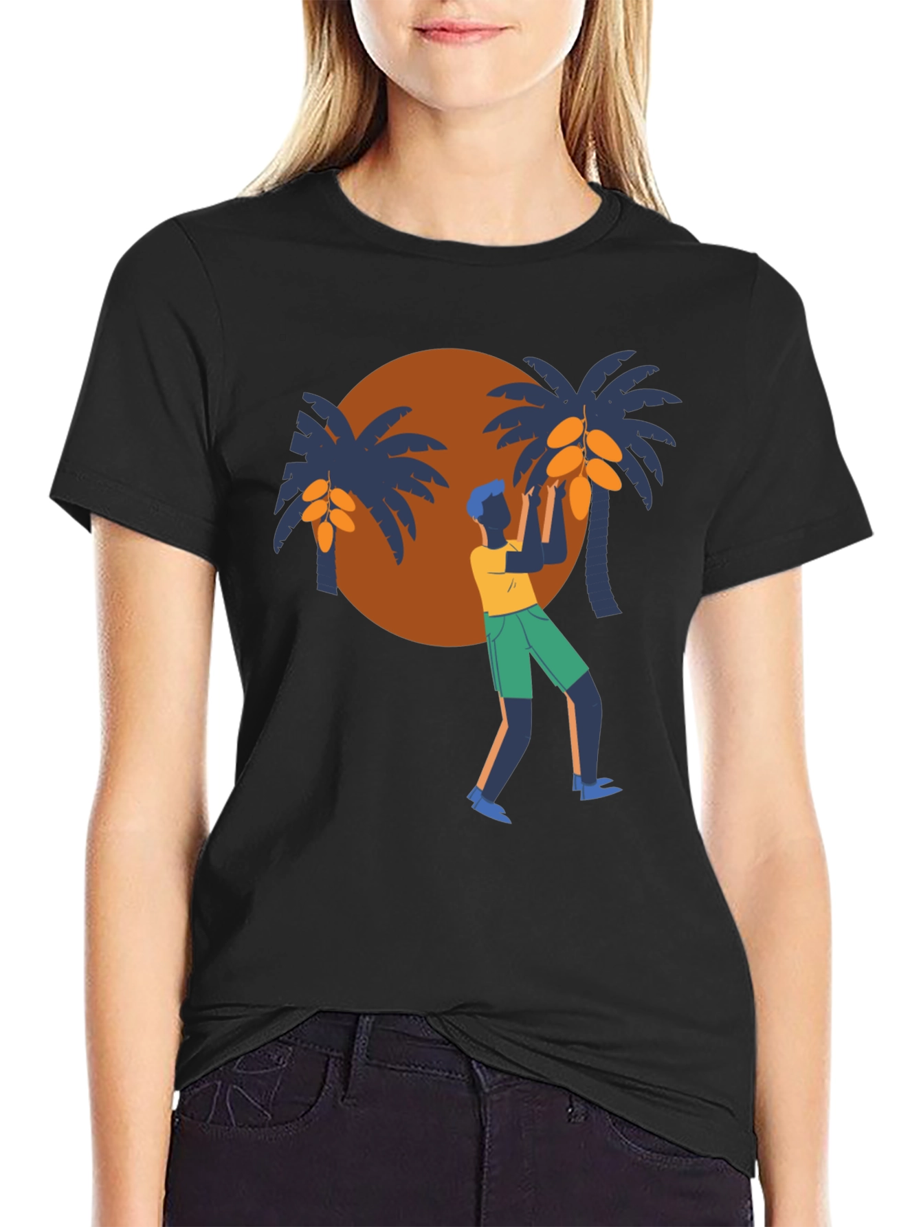 Black Tropical Harvest Black T-Shirt view 2