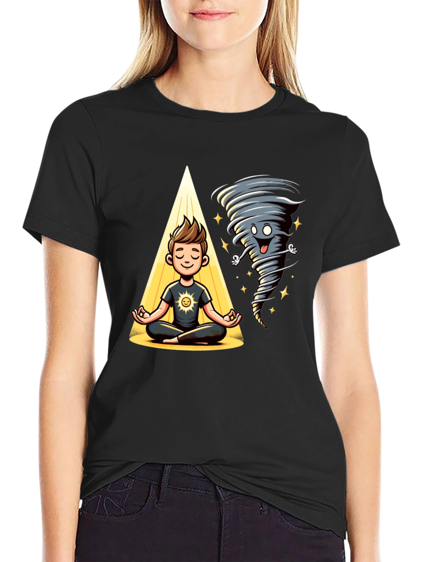 Black Zen Tornado T-Shirt - Balance & Humor view 2