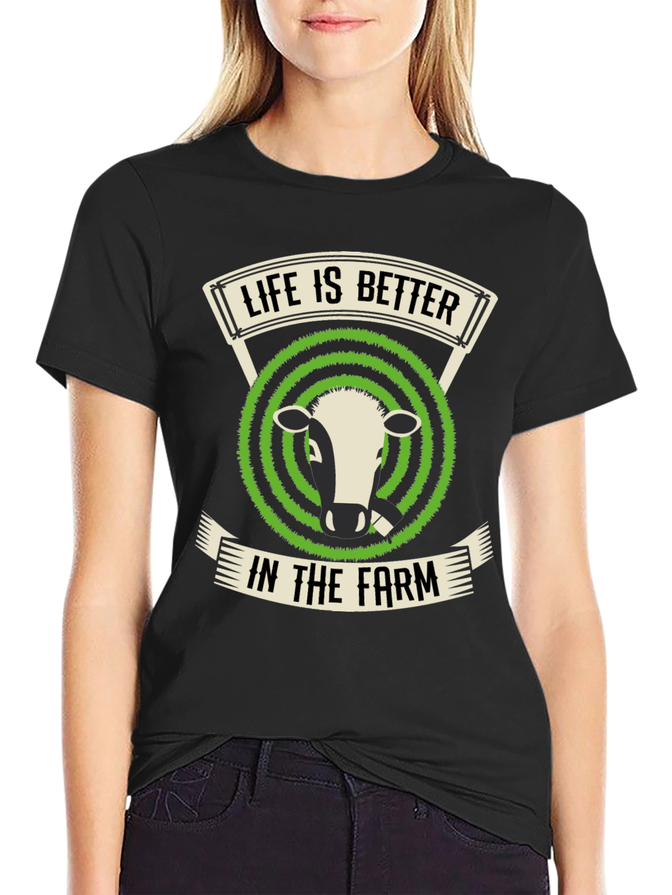 Black Life is Better in The Farm T-Shirt view 2