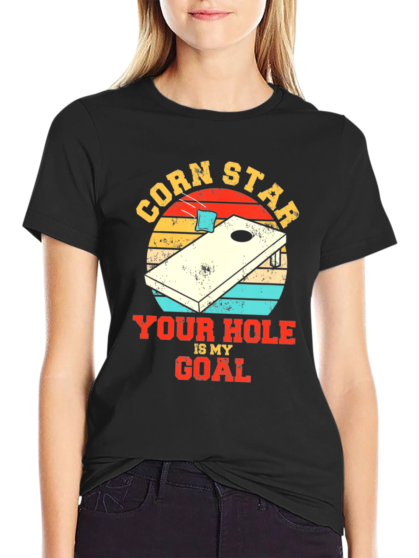 Black Corn Star T-Shirt - Your Hole Is My Goal view 2