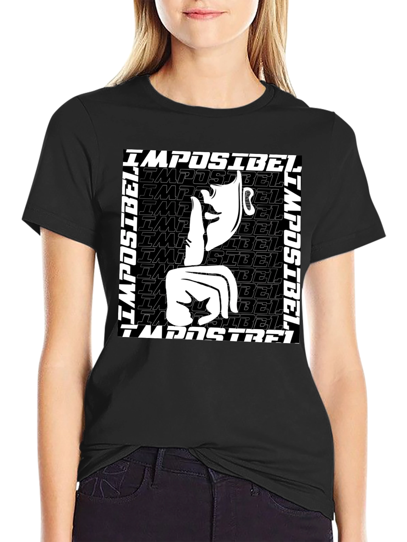 Black Impossible Graphic Tee - Black Short Sleeve view 2