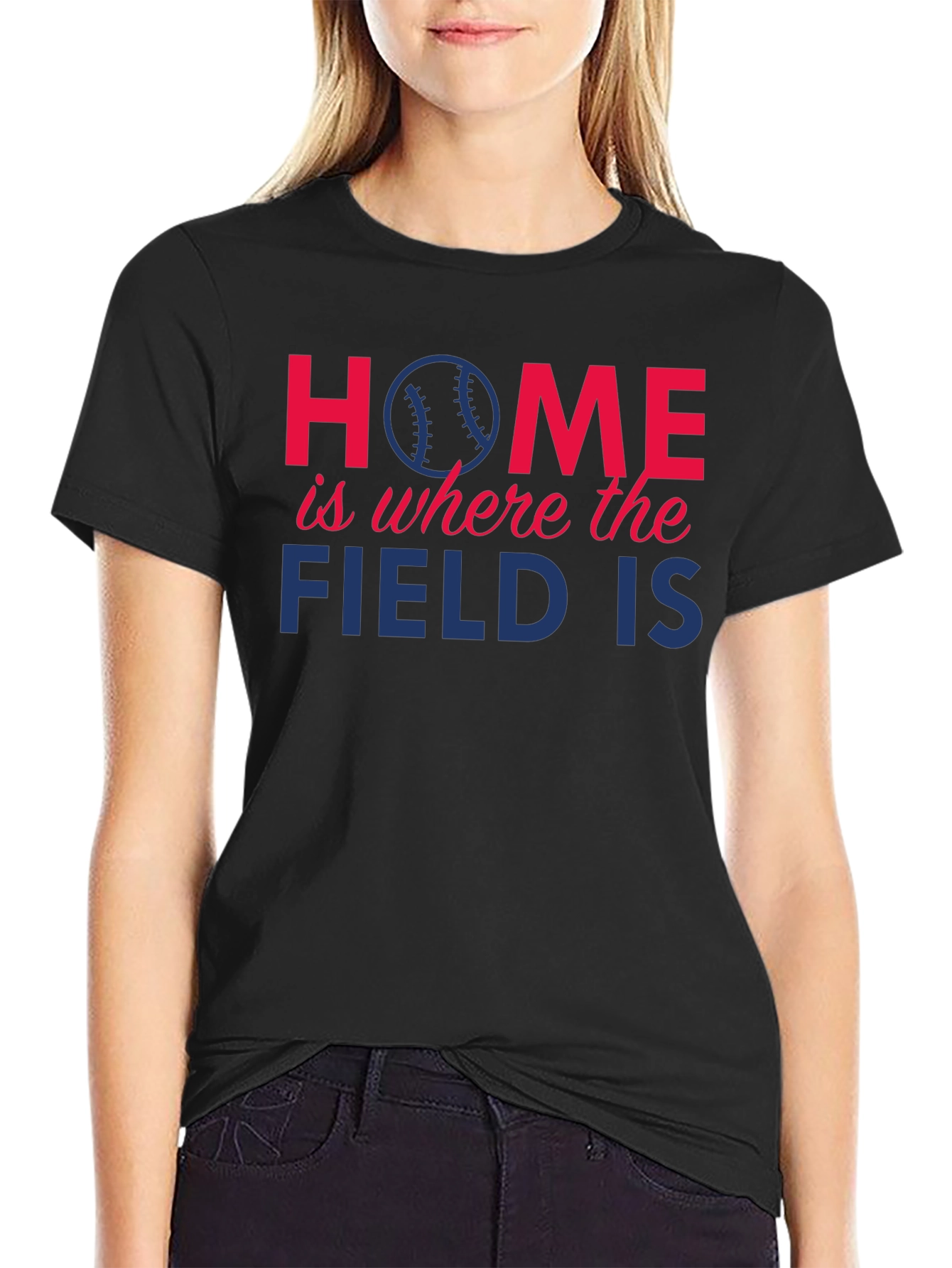 Black Baseball Home Field T-Shirt view 2