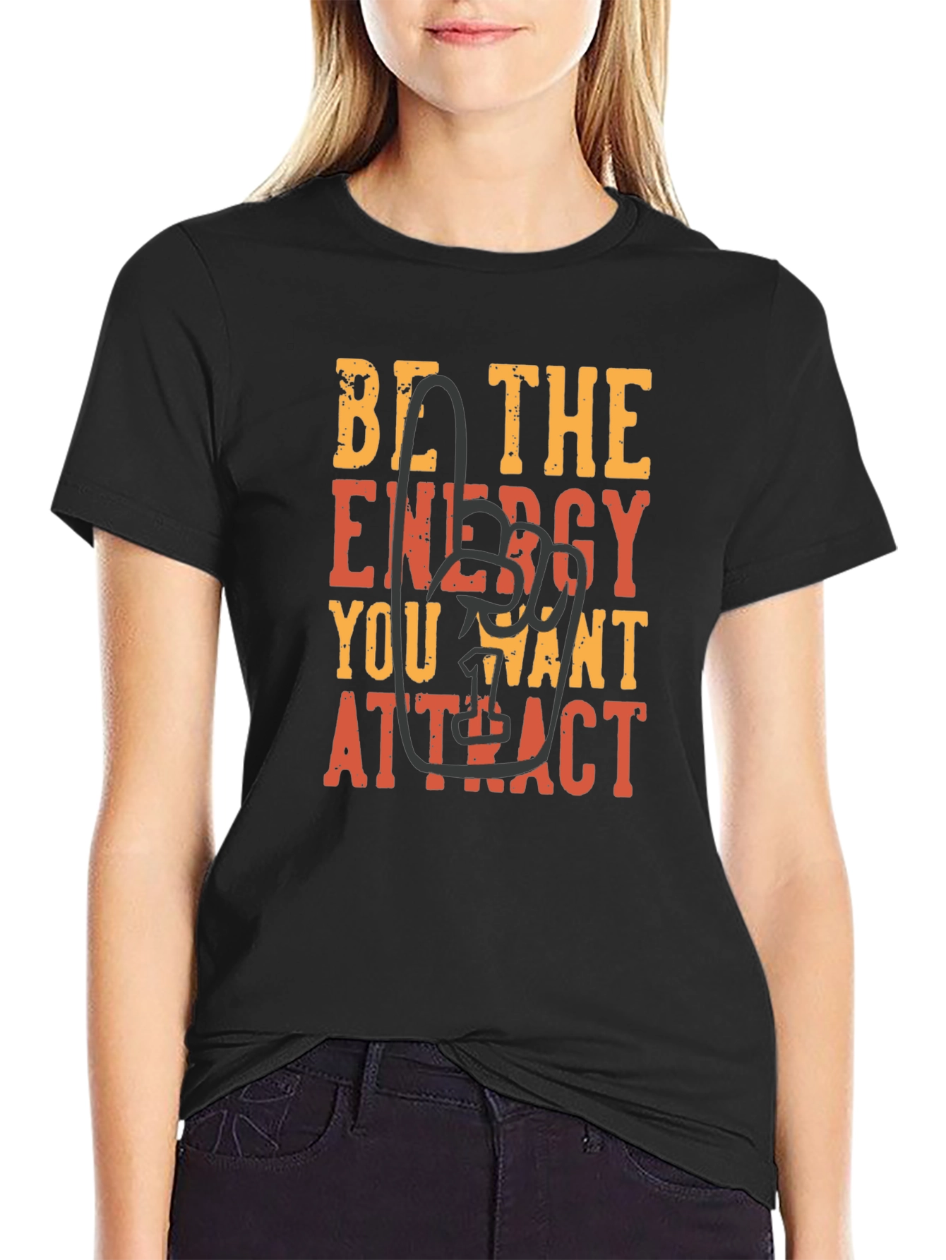 Black Be The Energy T-Shirt - Motivational Graphic Tee view 2