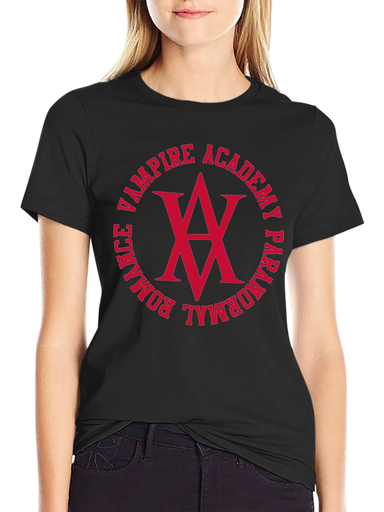 Black Vampire Academy Graphic T-Shirt - Romance Paranormal view 2