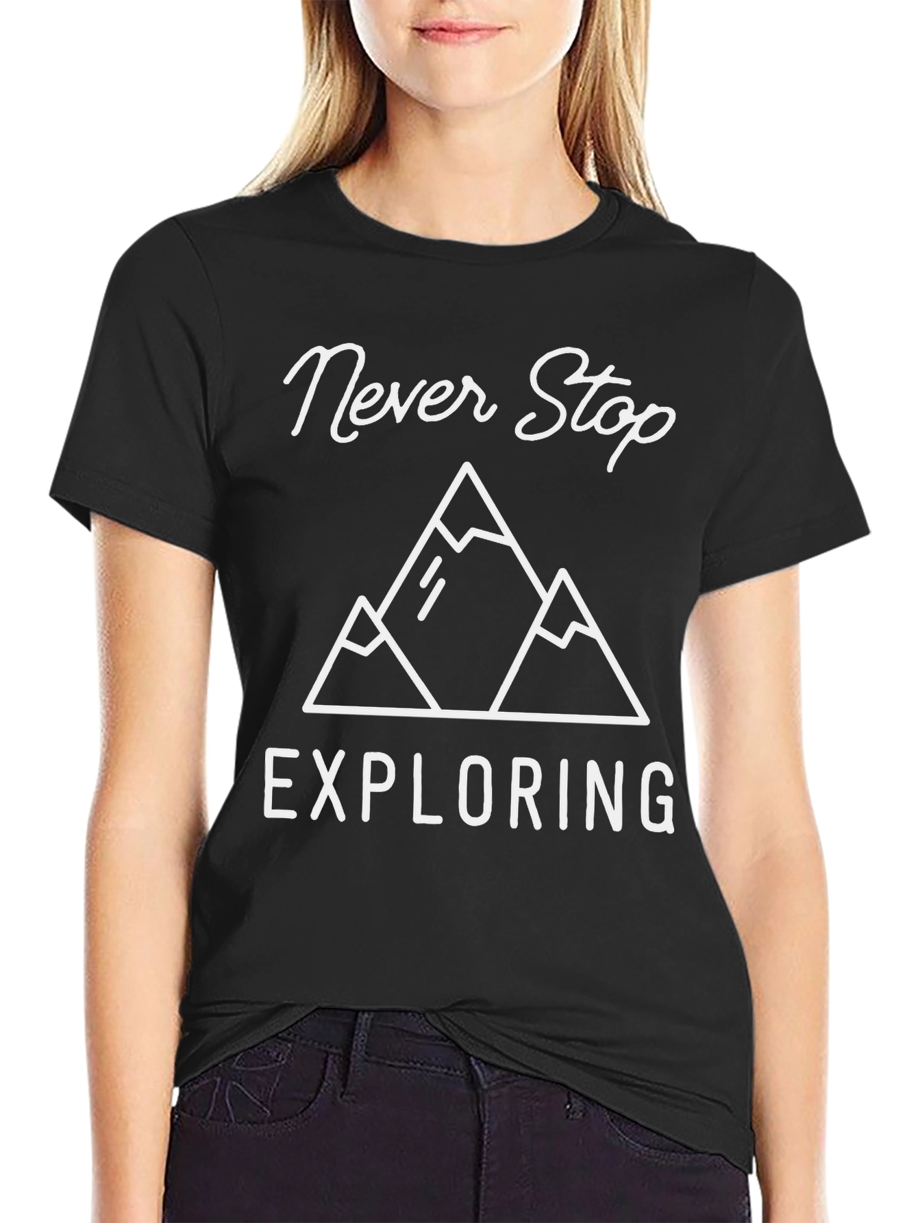 Black Never Stop Exploring Graphic Tee - Adventure Awaits! view 2