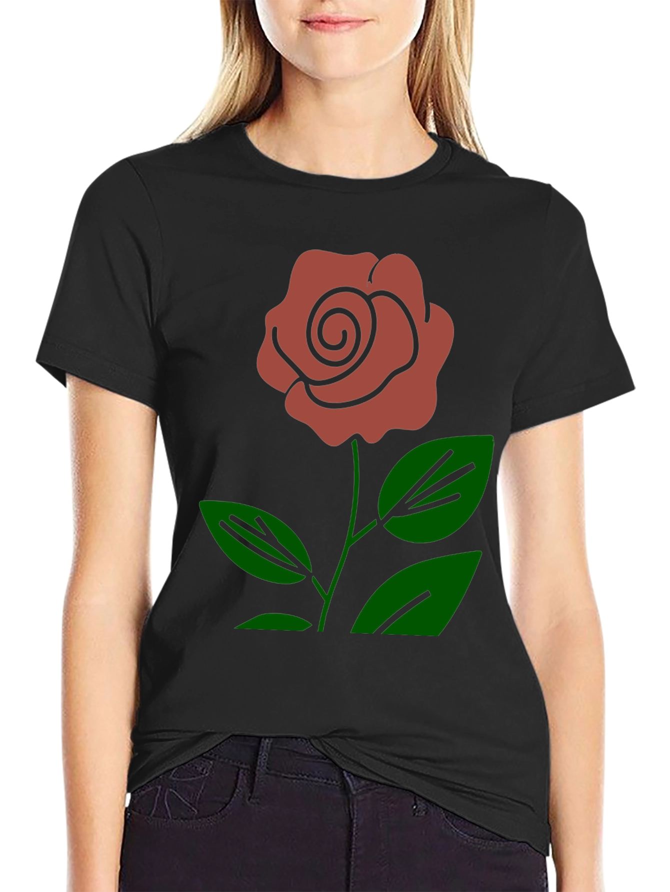 Black Rose Graphic Print T-Shirt view 2