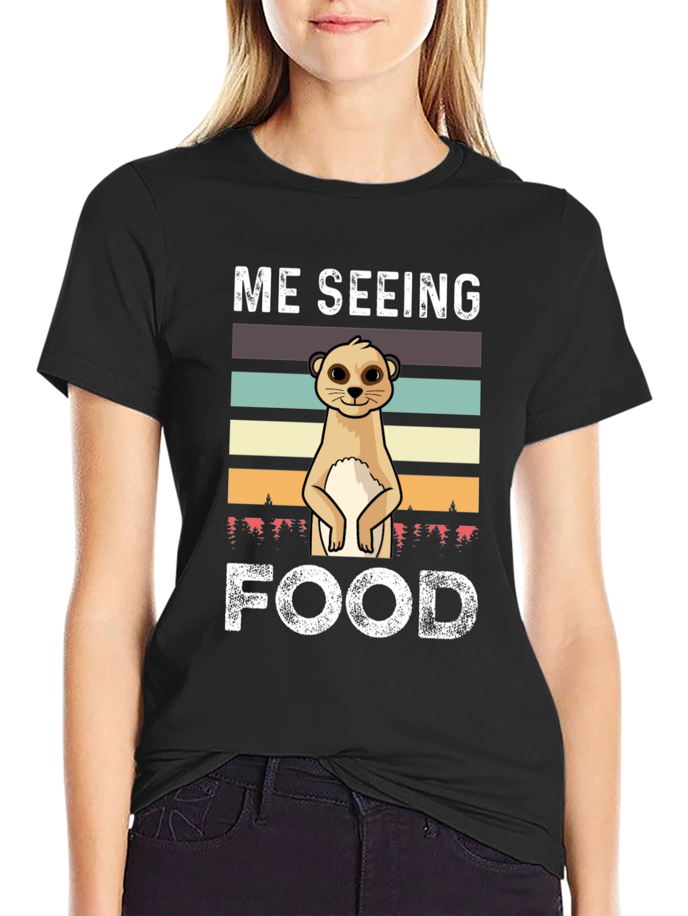 Black Me Seeing Food Meerkat Graphic Tee view 2