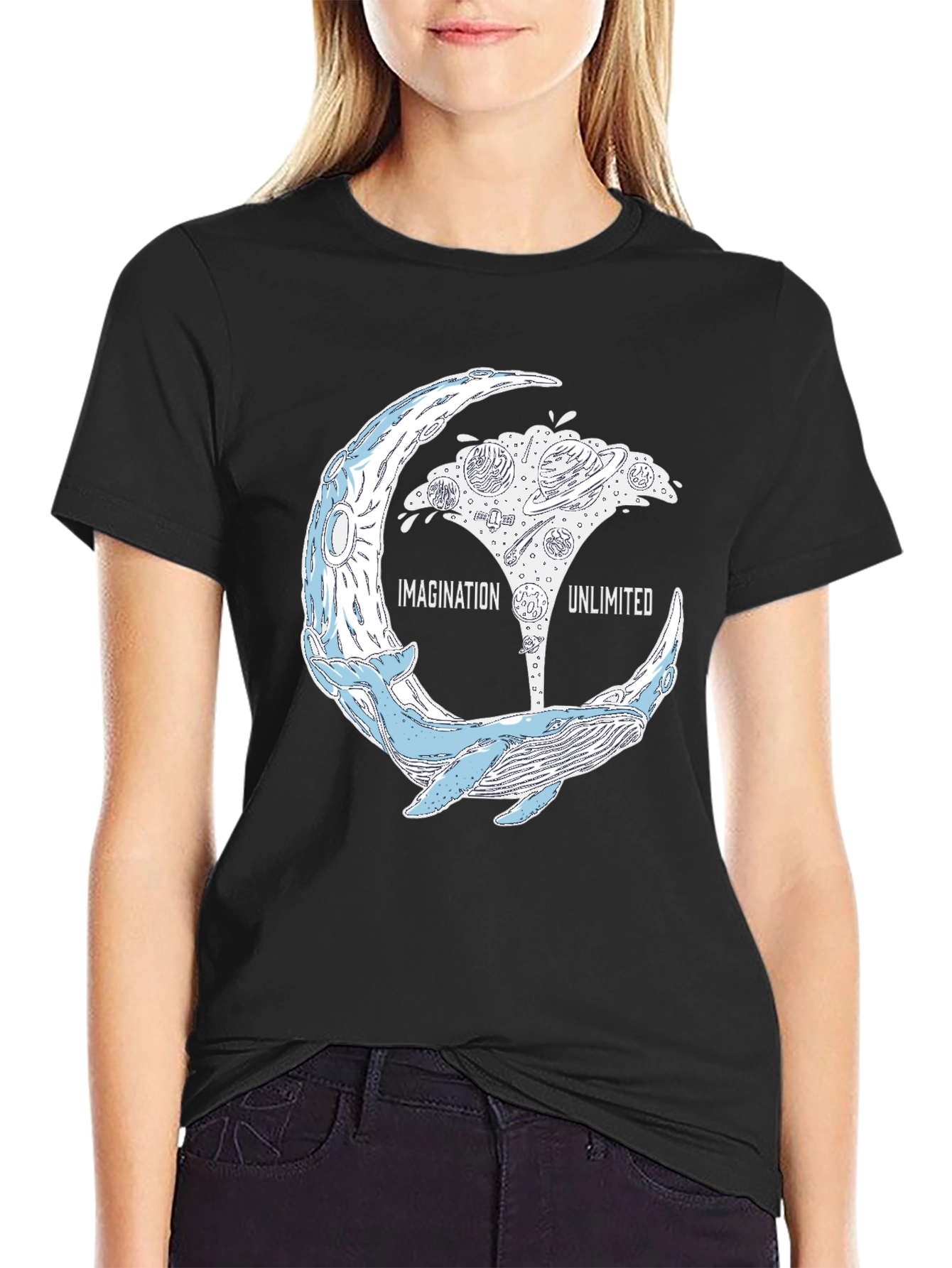 Black Imagination Unlimited Whale Graphic Tee view 2