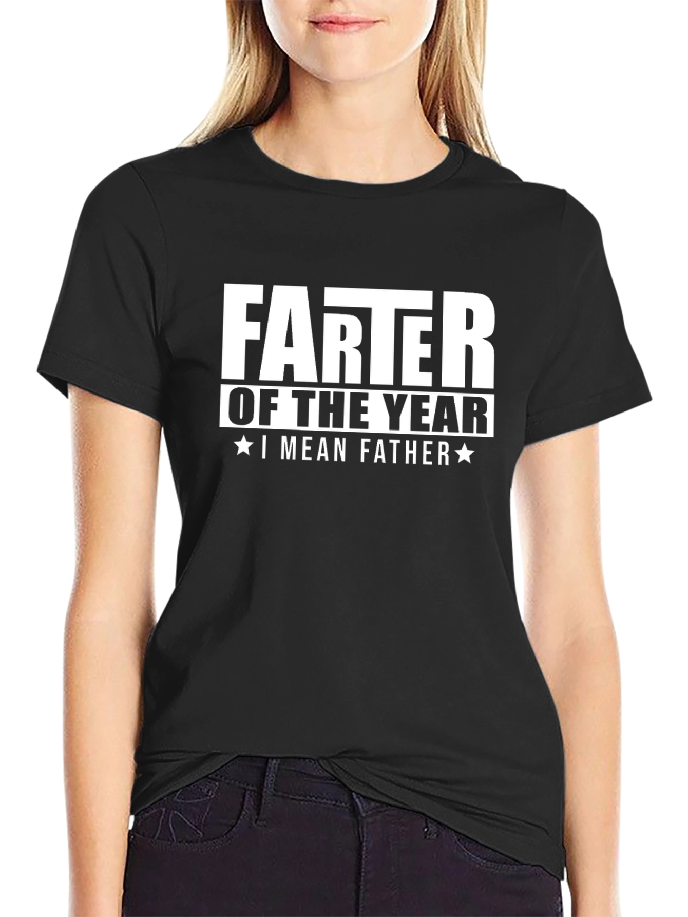 Black Farter of the Year T-Shirt - Funny Father's Day Gift view 2
