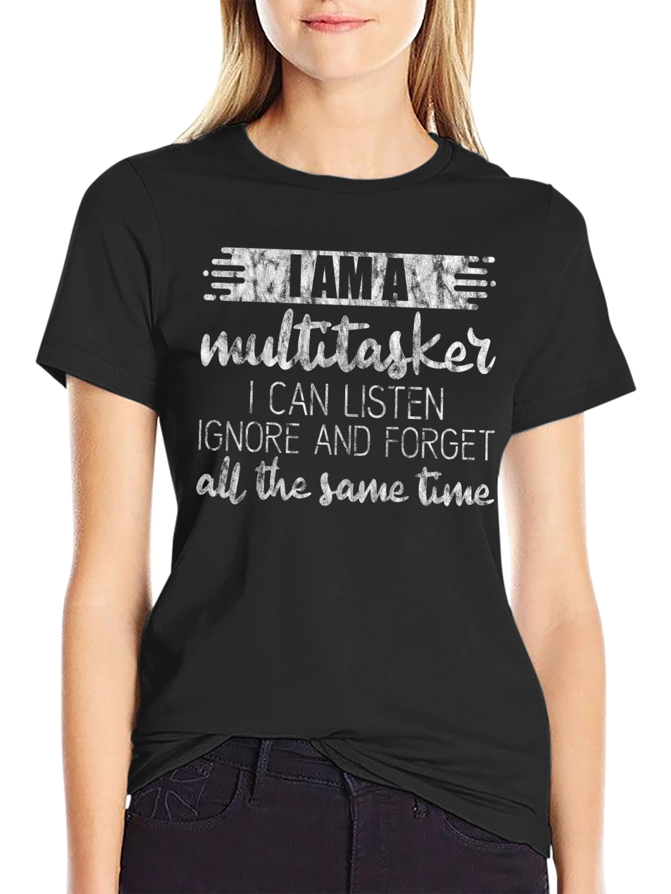 Black Multitasker Funny Graphic Tee view 2