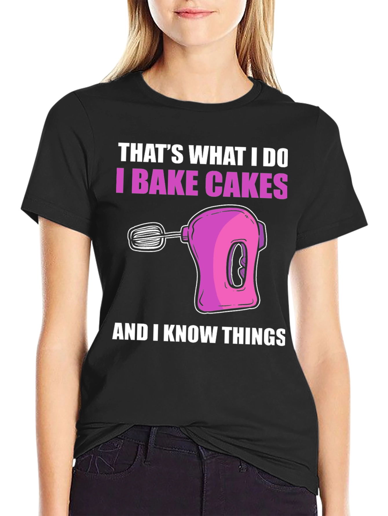 Black I Bake Cakes T-Shirt view 2