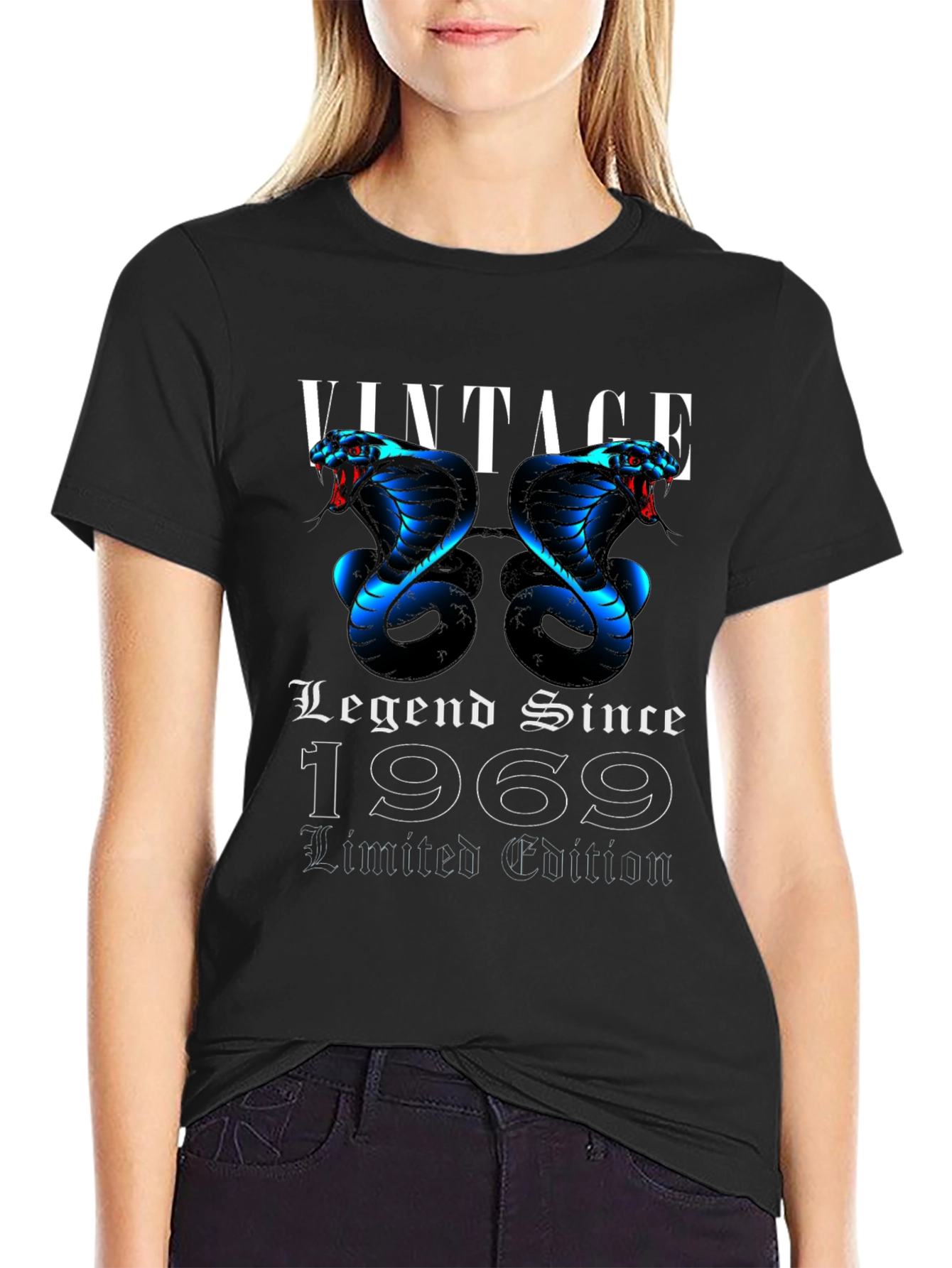 Black Vintage Cobra Legend 1969 Limited Edition Black T-Shirt view 2