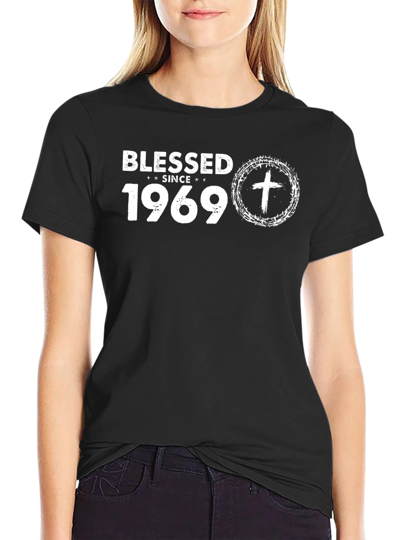 Black Blessed Since 1969 T-Shirt view 2