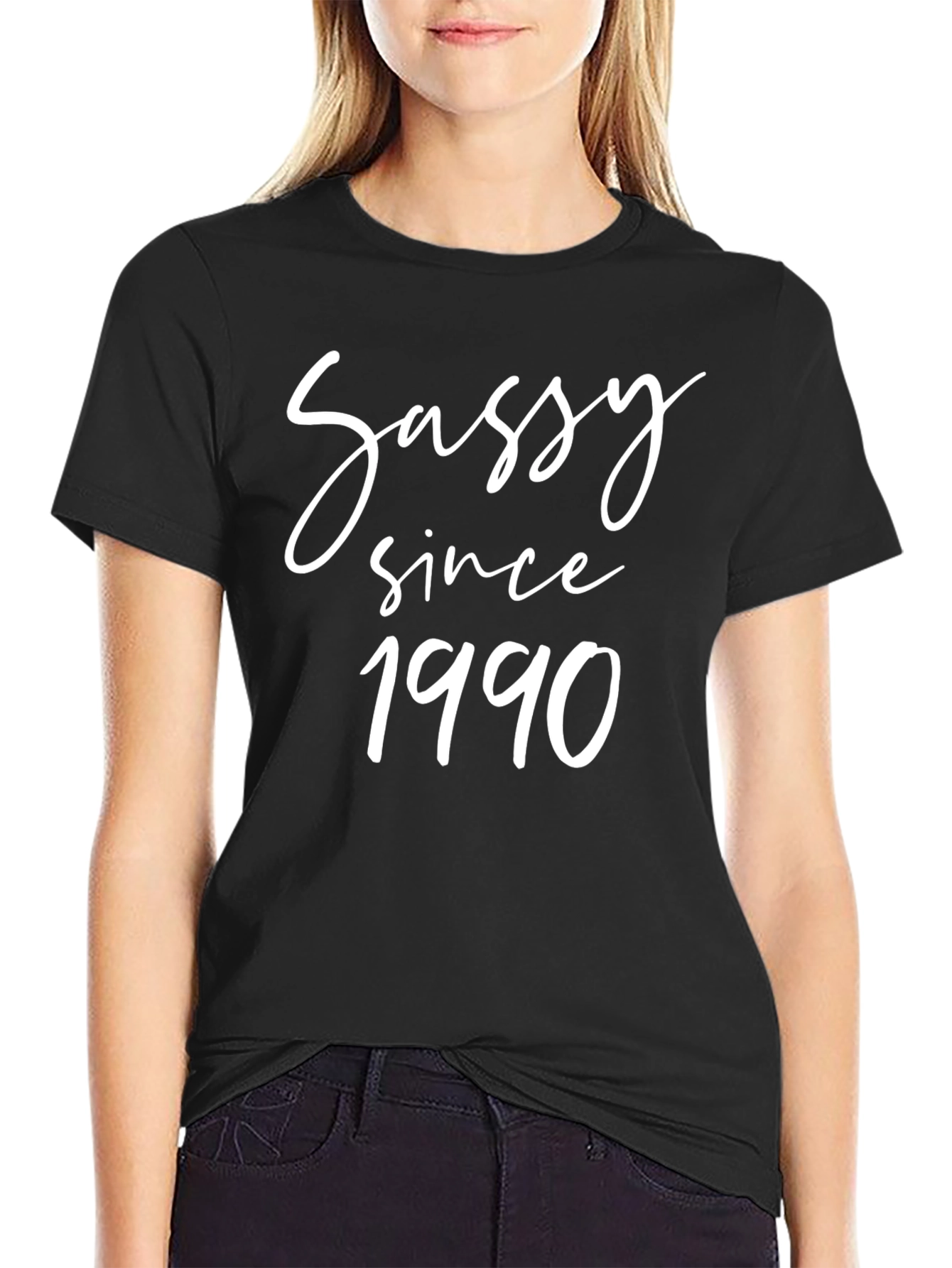 Black Sassy Since 1990 Graphic Tee - Black view 2