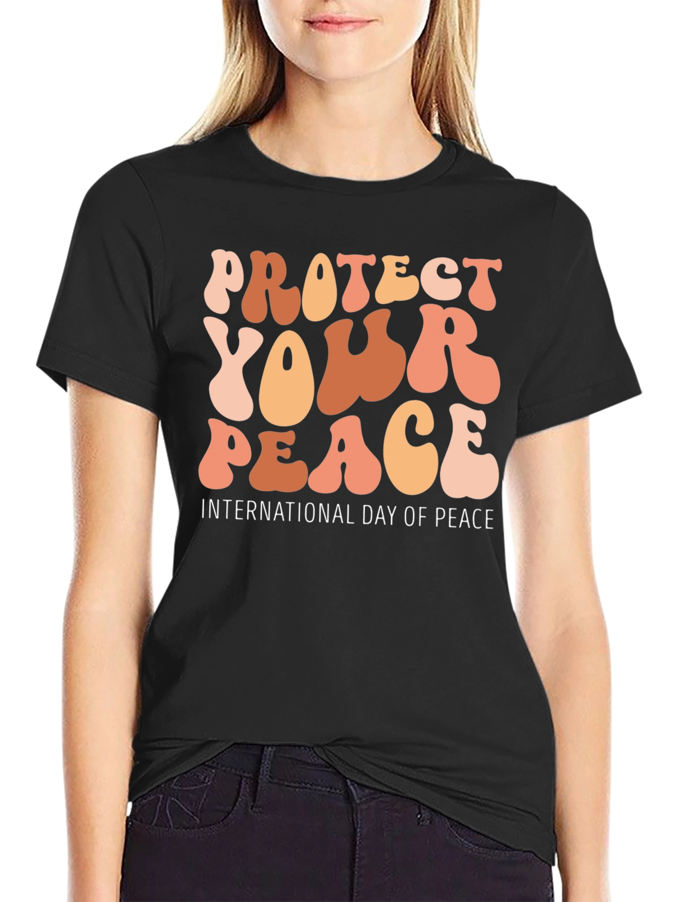 Black Peace Day T-Shirt - Protect Your Peace Graphic Tee view 2