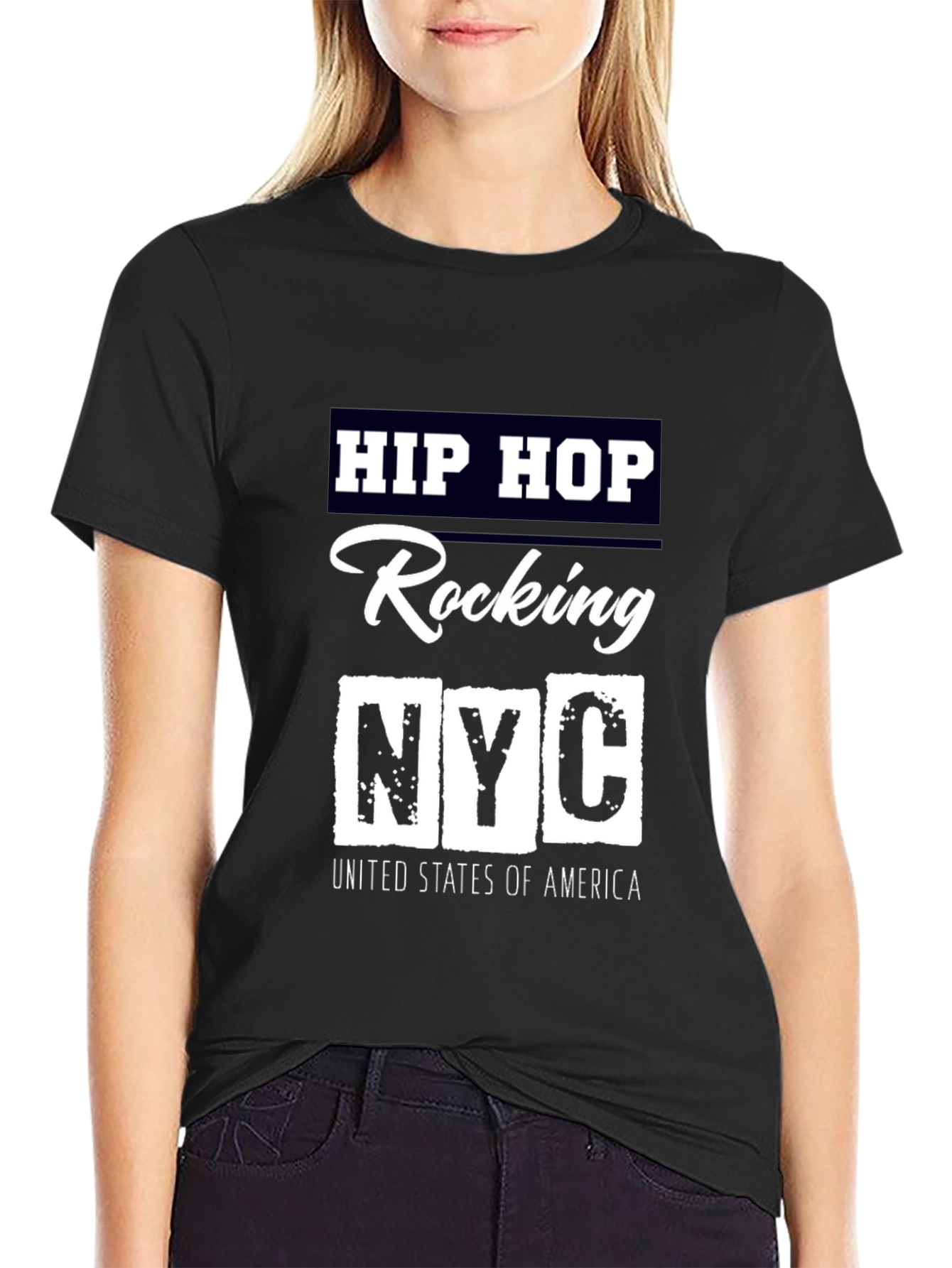Black Hip Hop Rocking NYC T-Shirt view 2