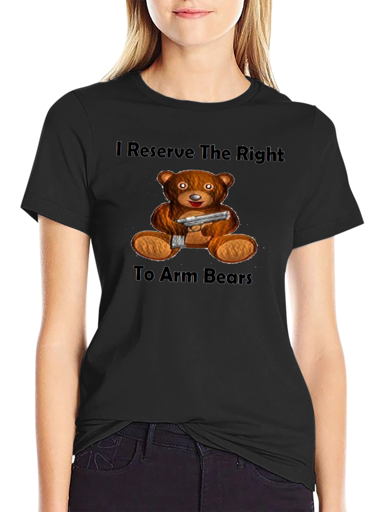 Black I Reserve The Right To Arm Bears T-Shirt view 2