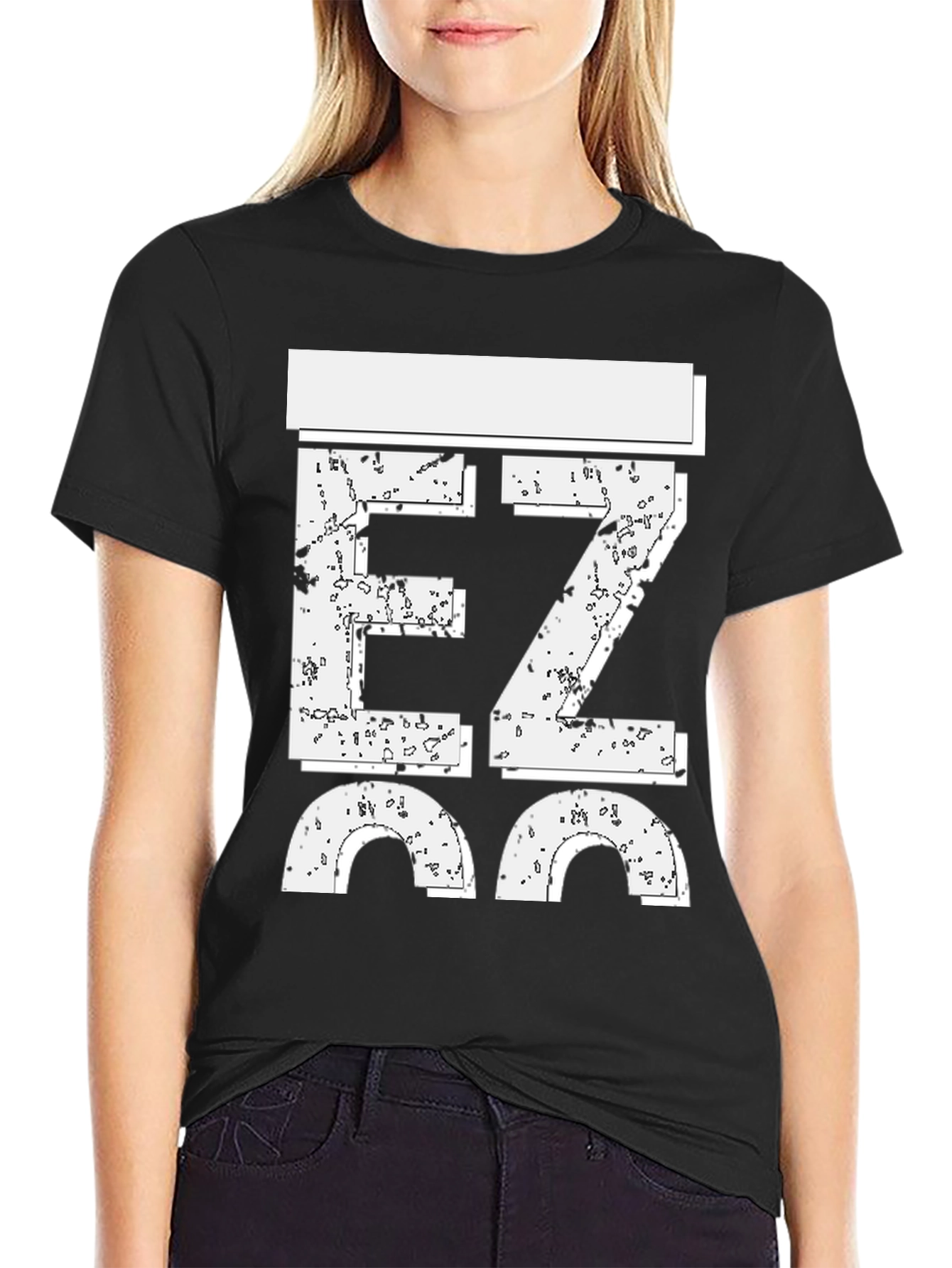 Black EZ GG Graphic T-Shirt - Black Casual Tee view 2