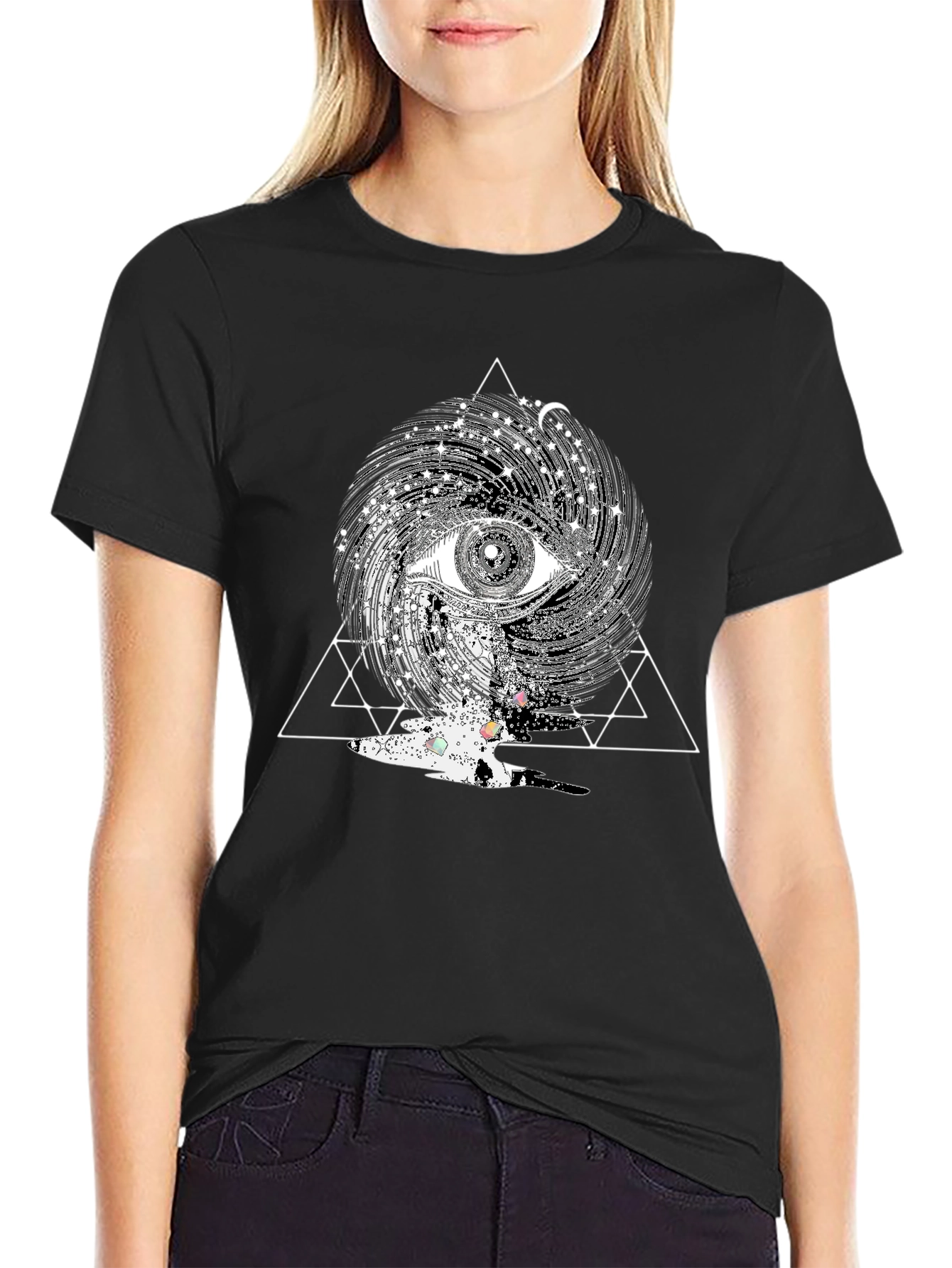 Black Mystic Eye Graphic Tee - Black view 2