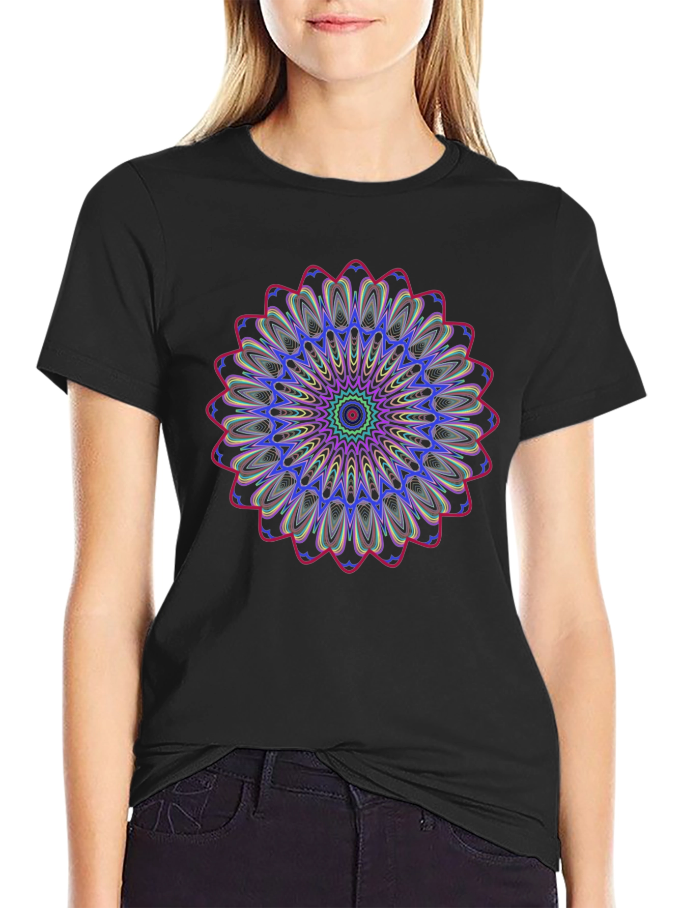 Black Mandala T-Shirt - Black Graphic Tee view 2