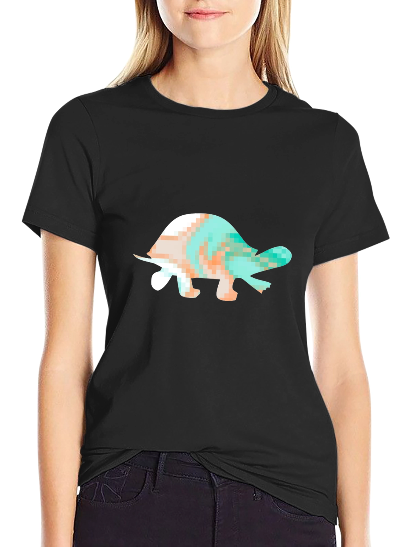 Black Turtle Graphic Black T-Shirt view 2