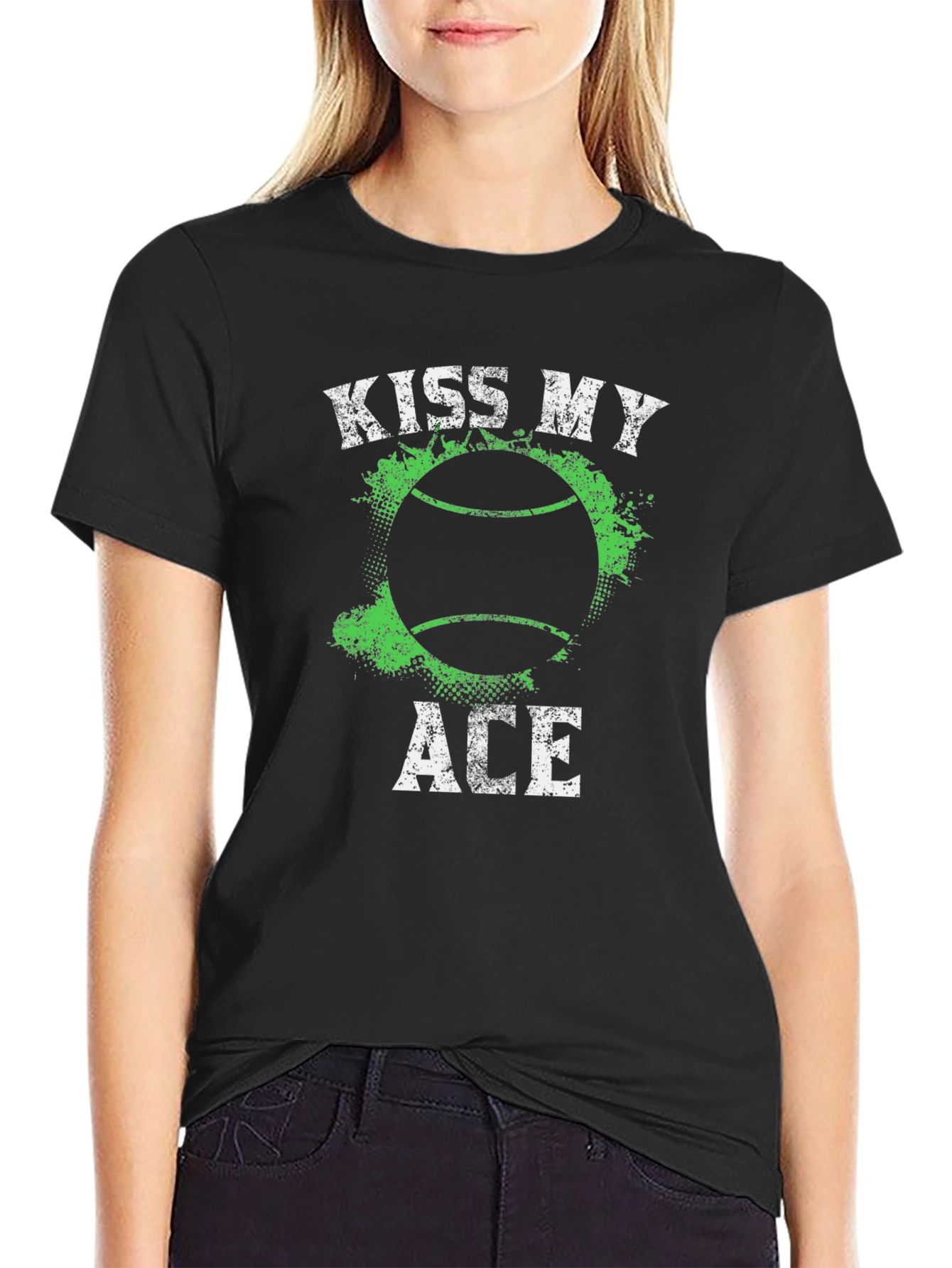 Kiss My Ace Tennis T-Shirt - Black Graphic Tee - 2