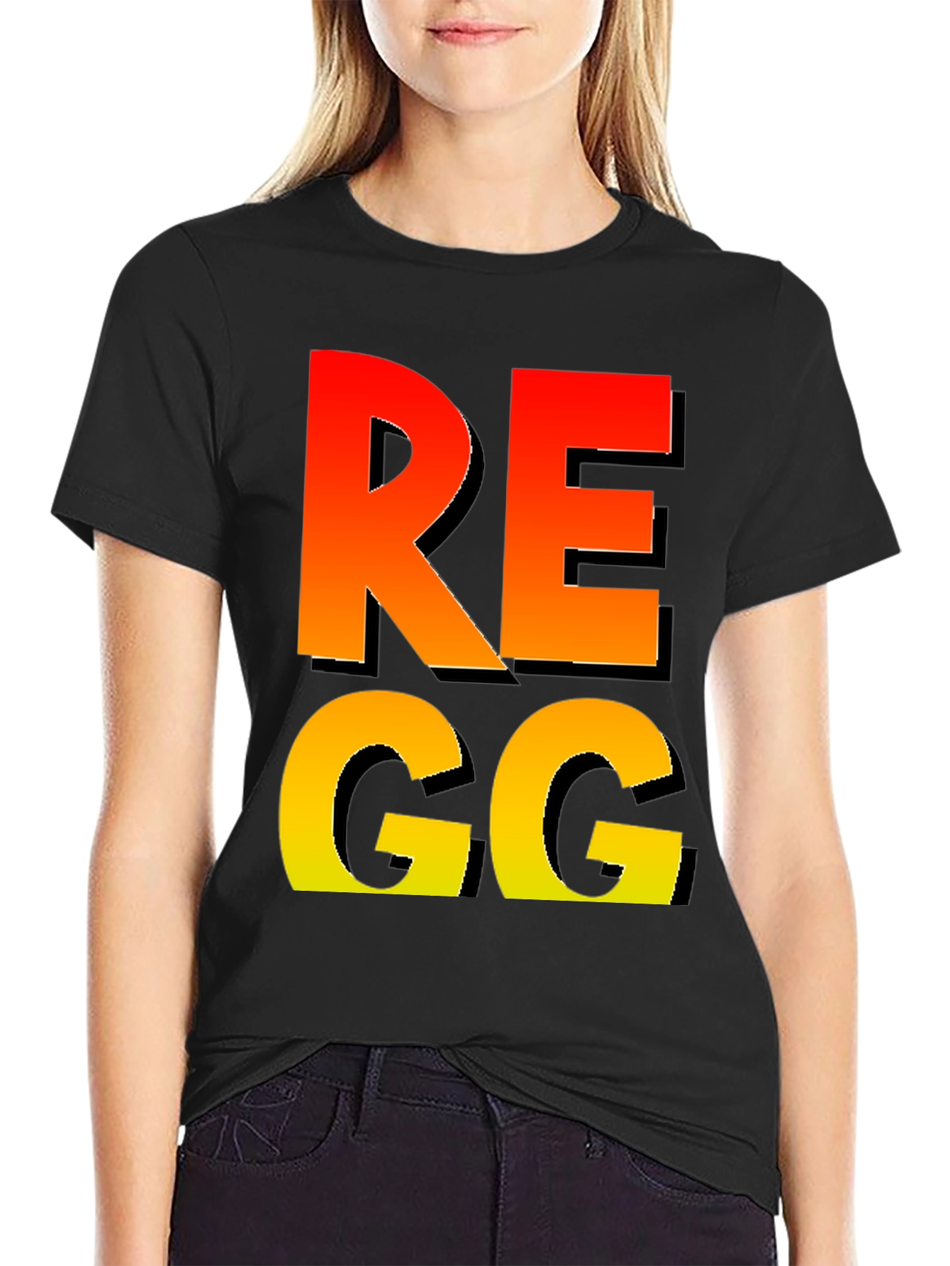 Black Funny REGG T-Shirt - Novelty Gaming Tee view 2