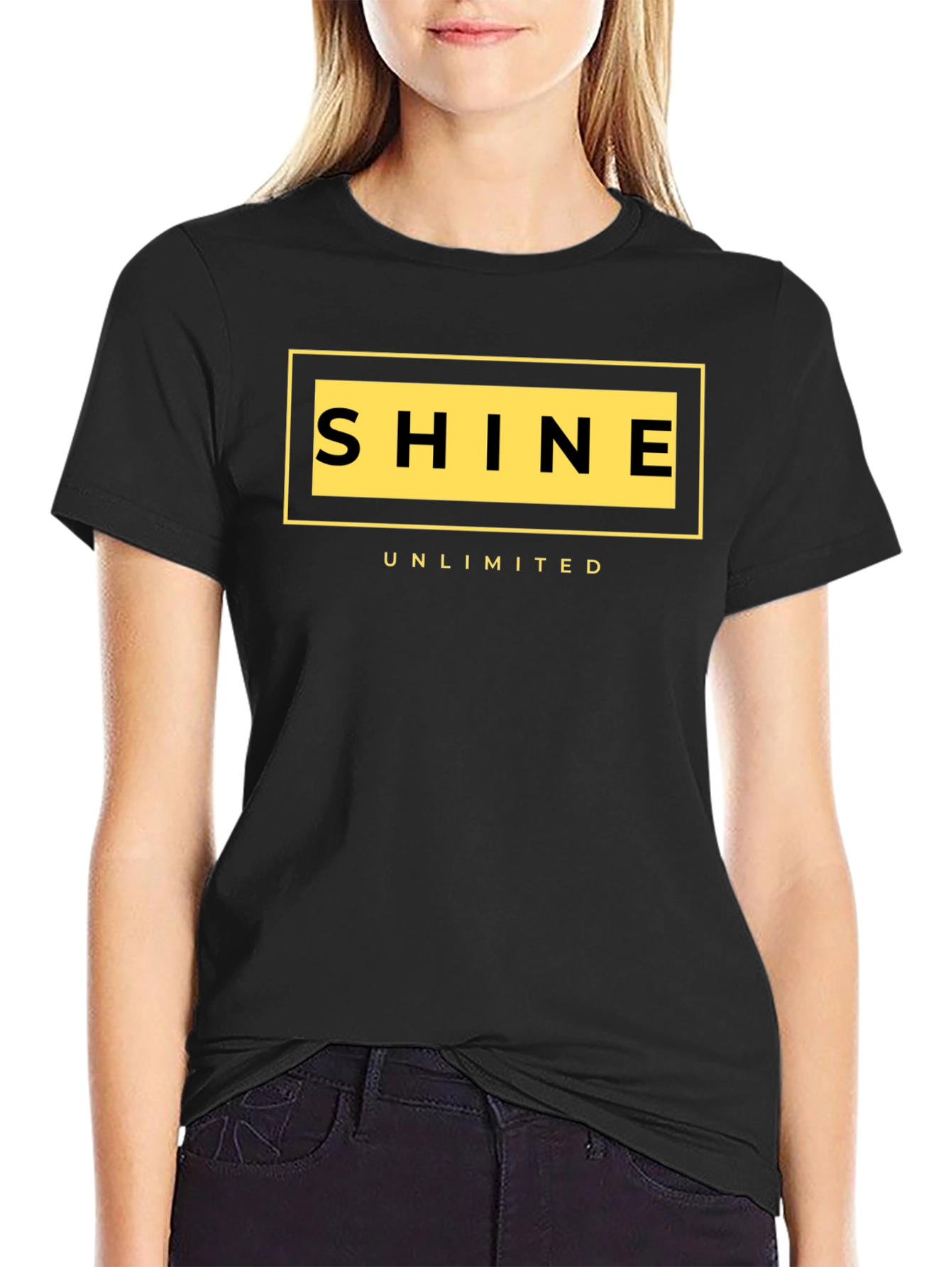 Black Shine Unlimited Black Graphic T-Shirt view 2