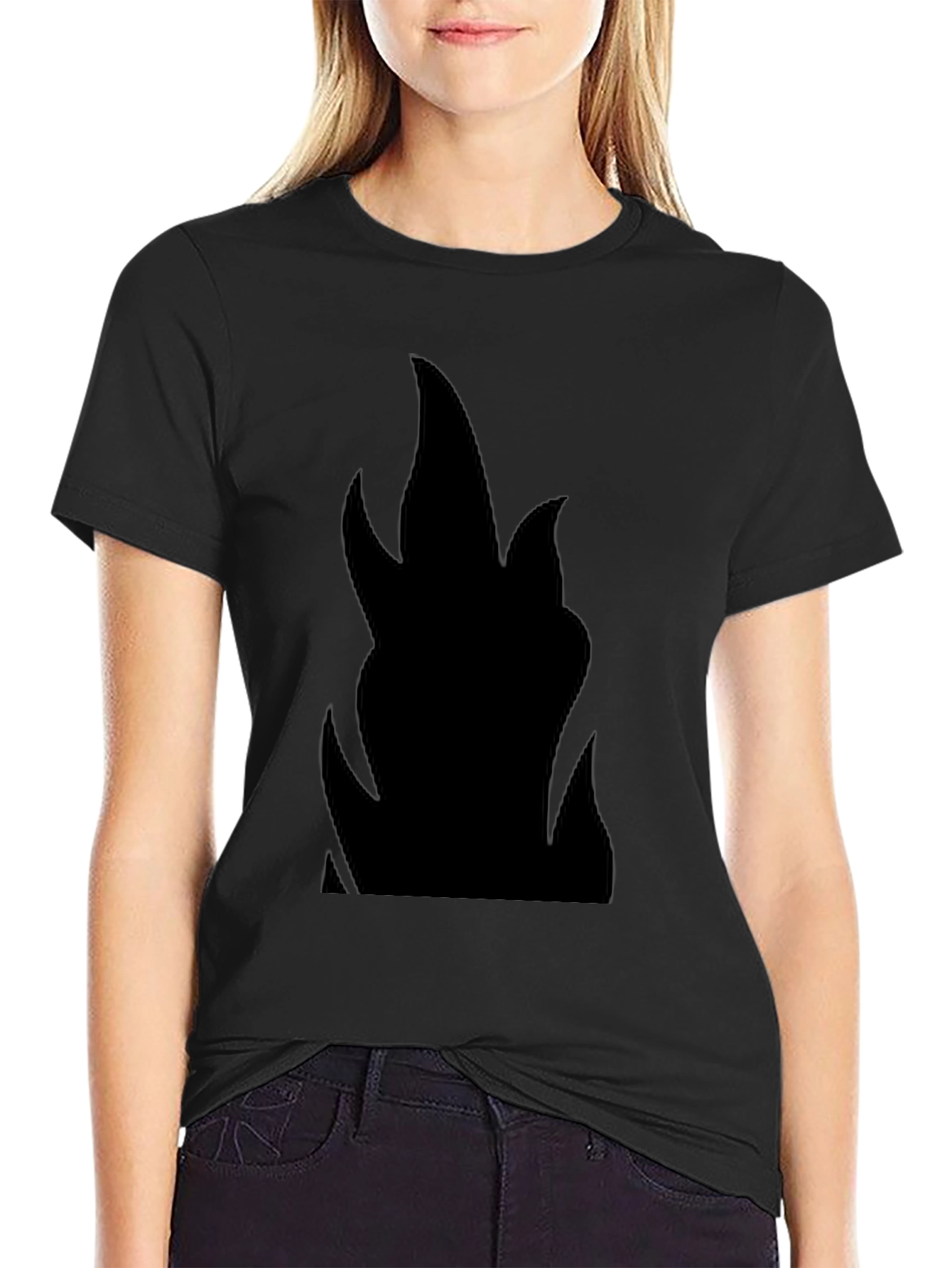 Black Flame Graphic Black T-Shirt view 2
