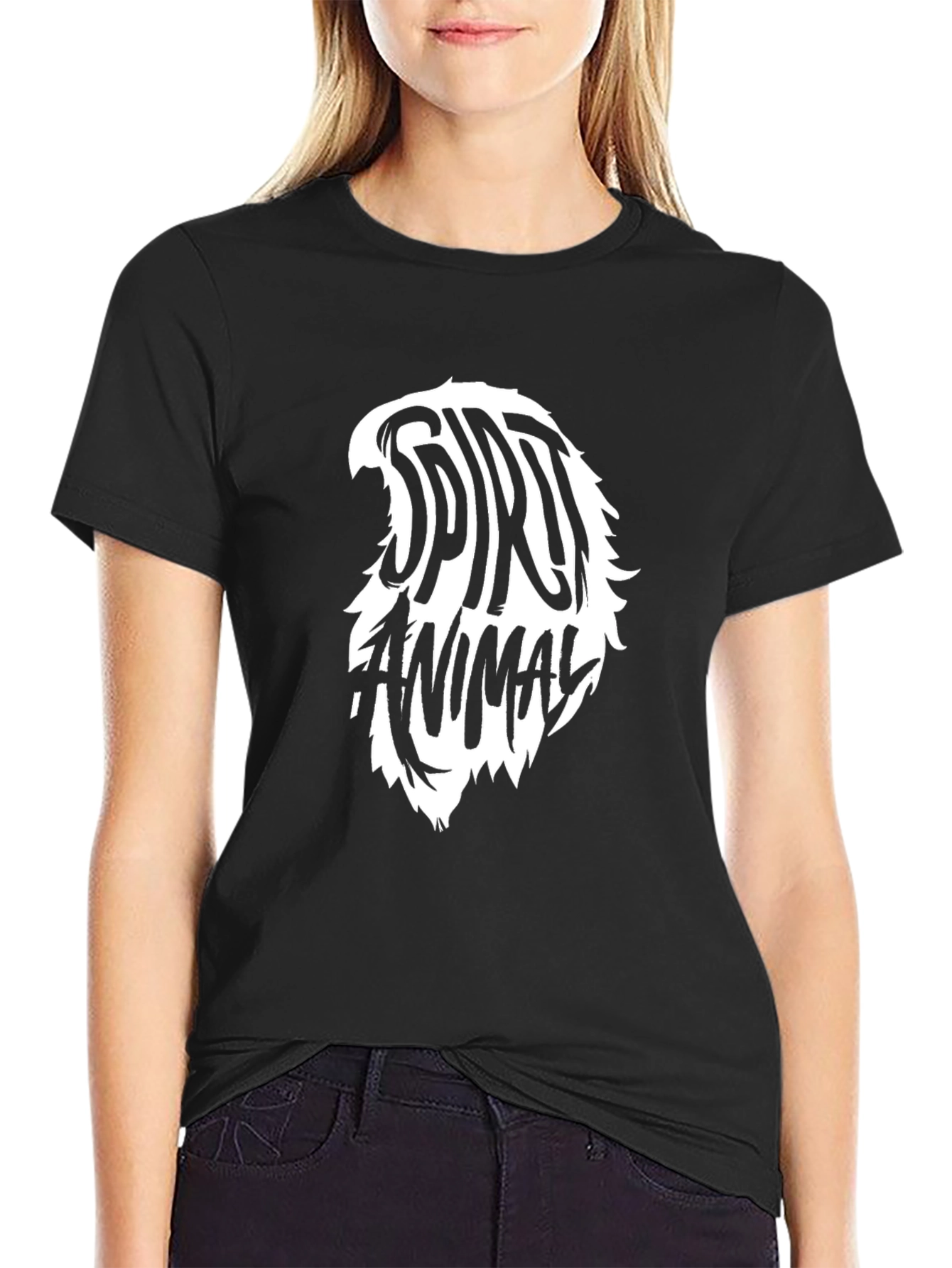 Black Spirit Animal Graphic Tee - Black view 2