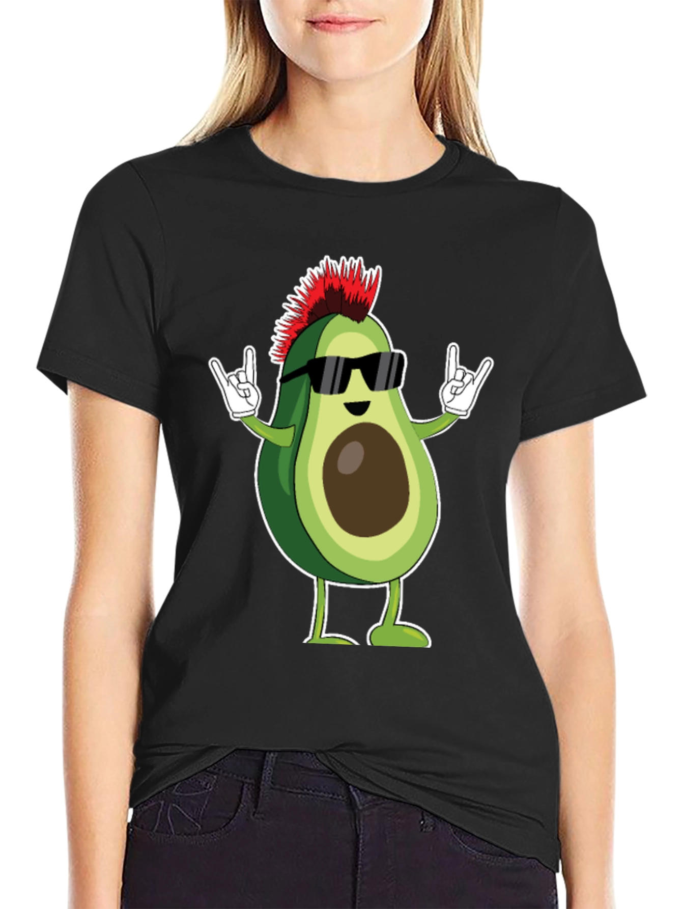 Black Punk Rock Avocado T-Shirt view 2