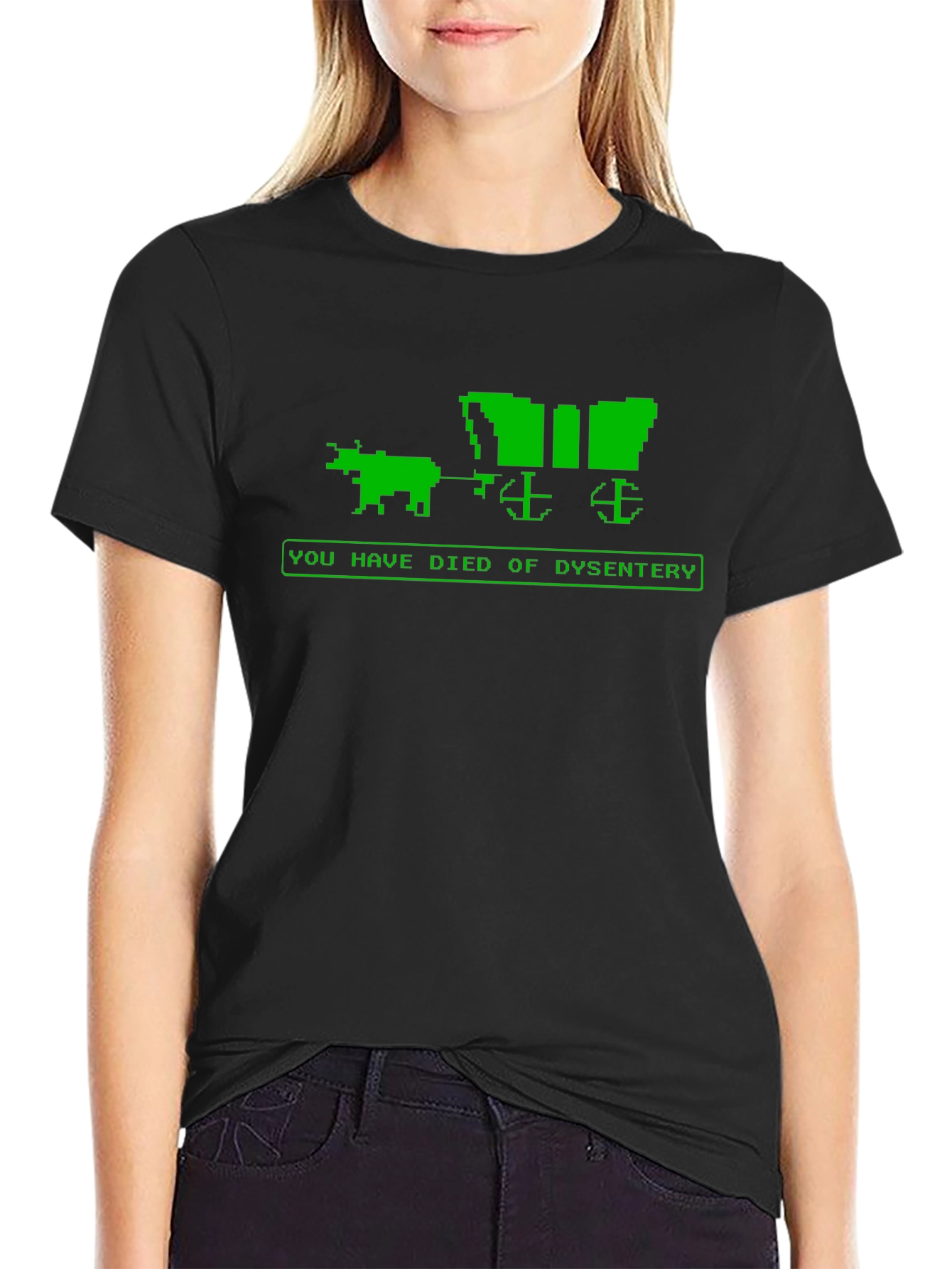 Black Oregon Trail Dysentery T-Shirt view 2