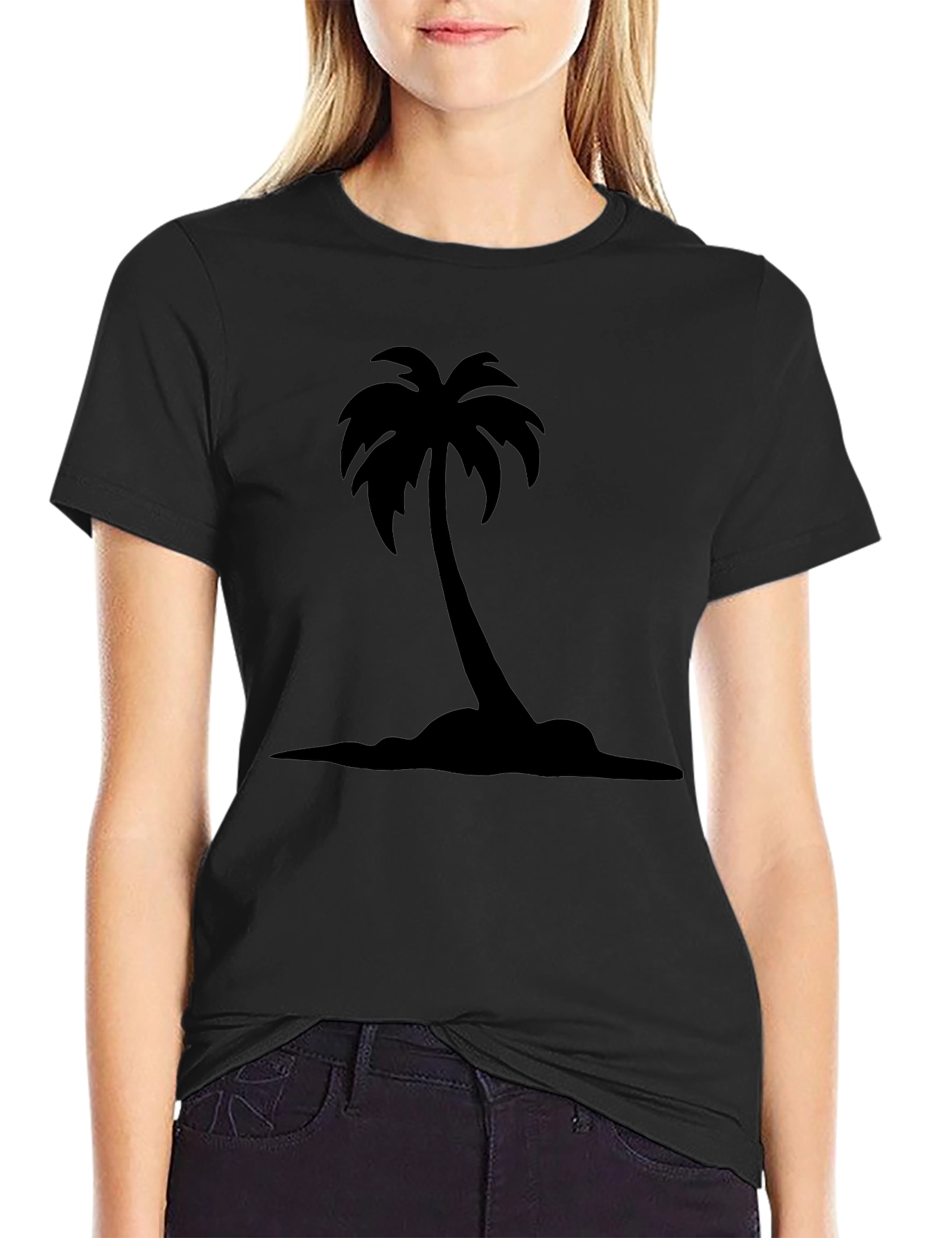 Black Men's Black Palm Tree Graphic Tee - Casual Comfort view 2