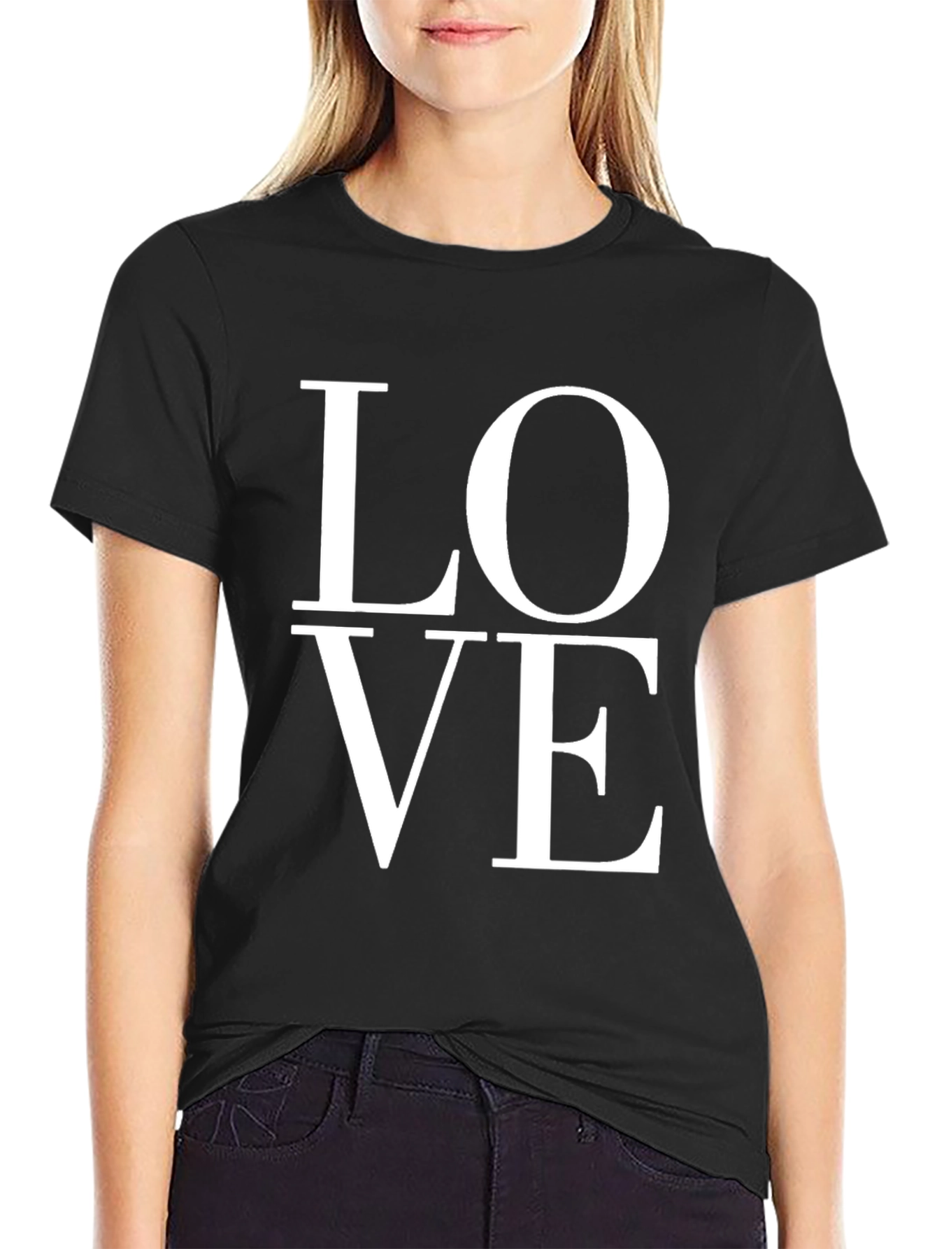 Black Love Graphic Tee - Black Casual T-Shirt view 2