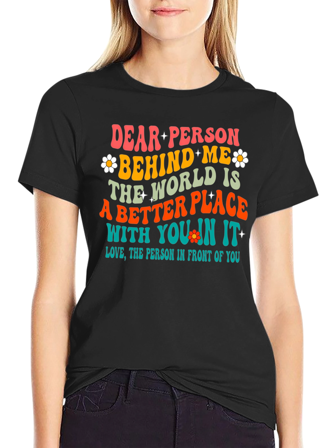 Black Dear Person Behind Me Graphic Tee view 2