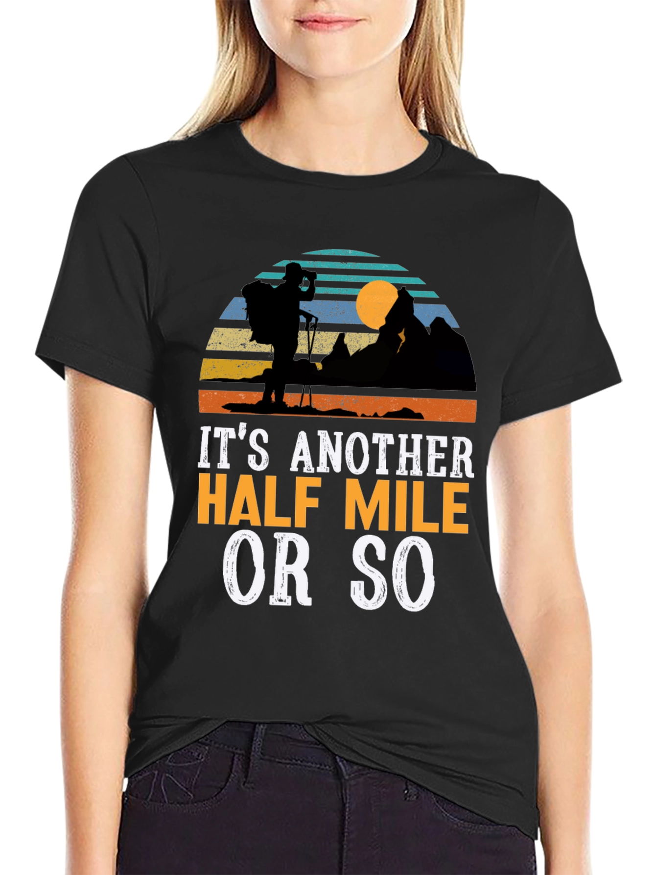 Black Hiking Graphic T-Shirt - Another Half Mile view 2