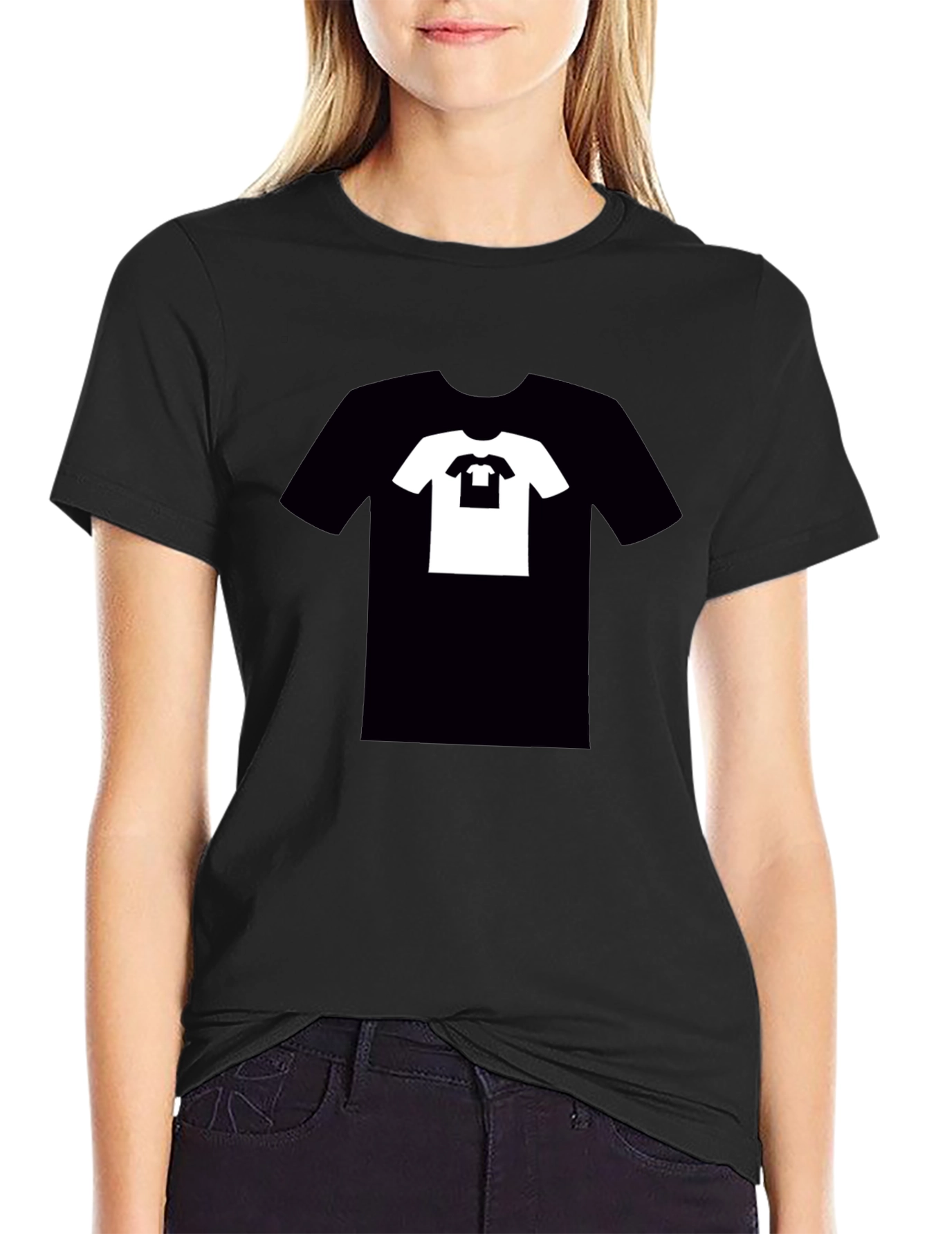 Black Recursive Tee: Black T-Shirt with T-Shirt Graphic view 2