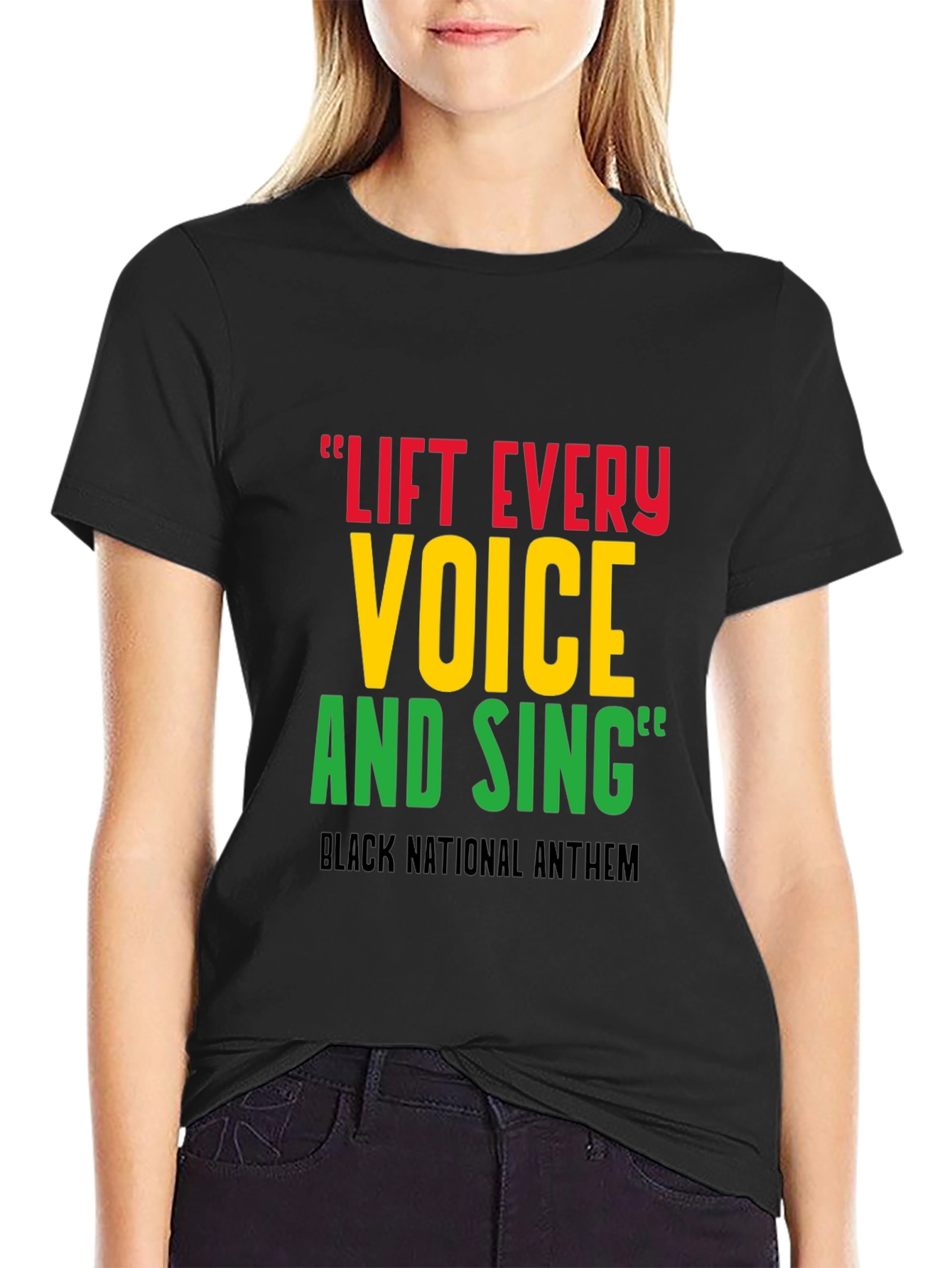 Black Lift Every Voice T-Shirt - Black National Anthem view 2