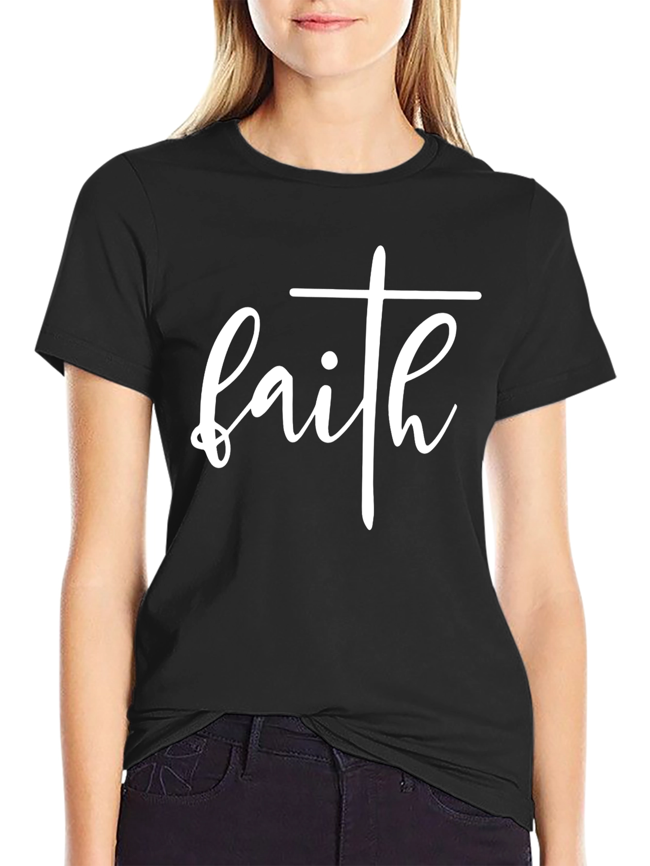 Black Faith Graphic Tee - Black Christian T-Shirt view 2