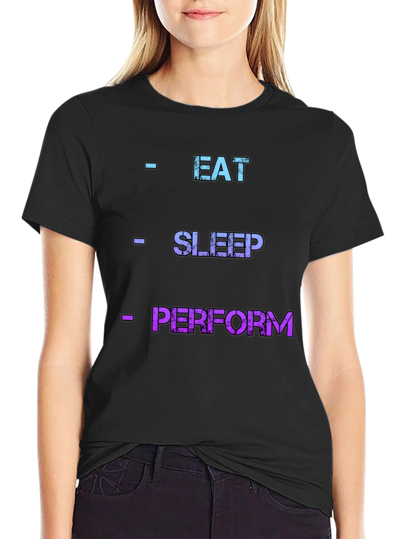 Black Eat Sleep Perform Graphic Tee view 2