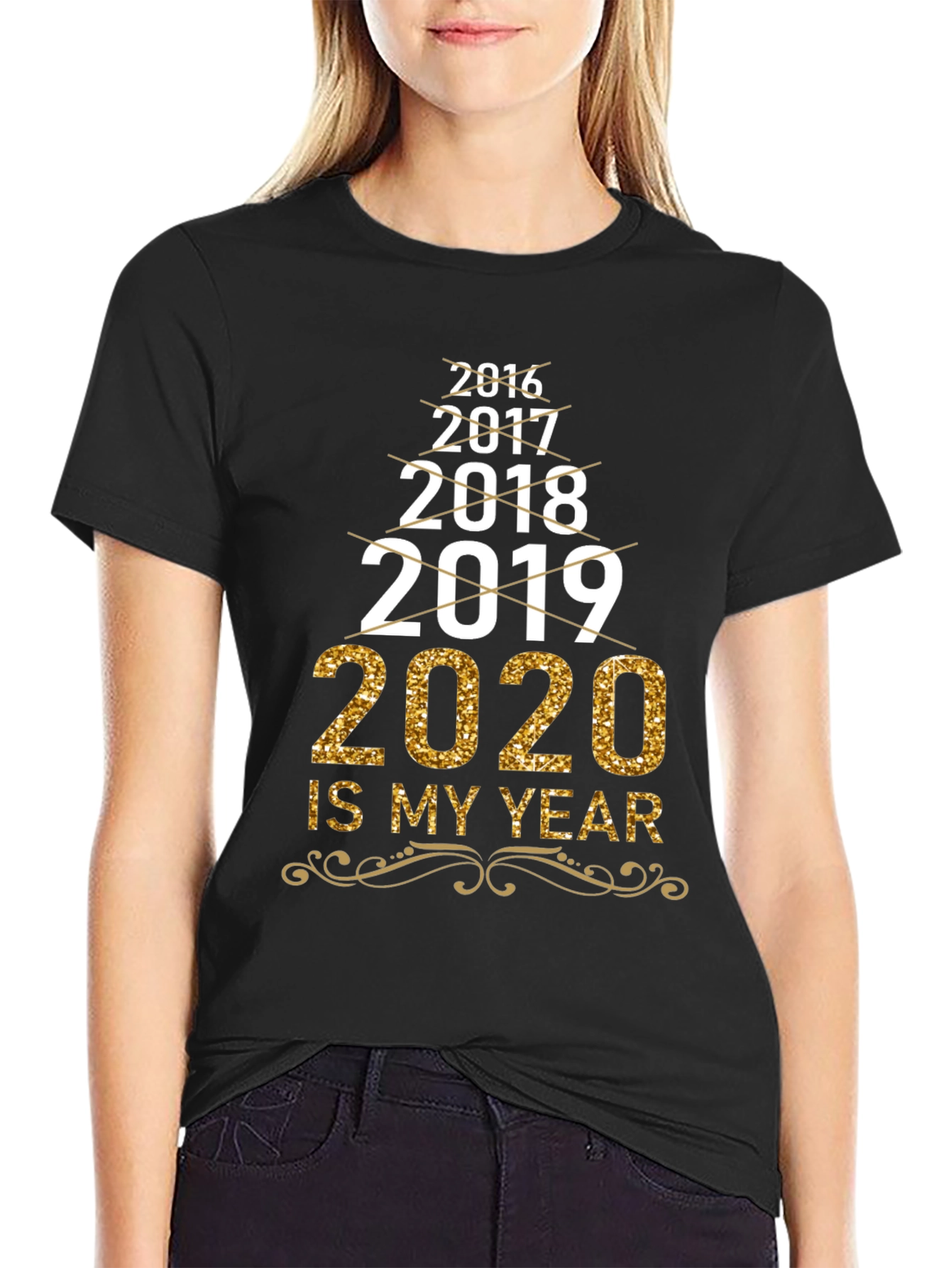 Black 2020 Is My Year T-Shirt view 2