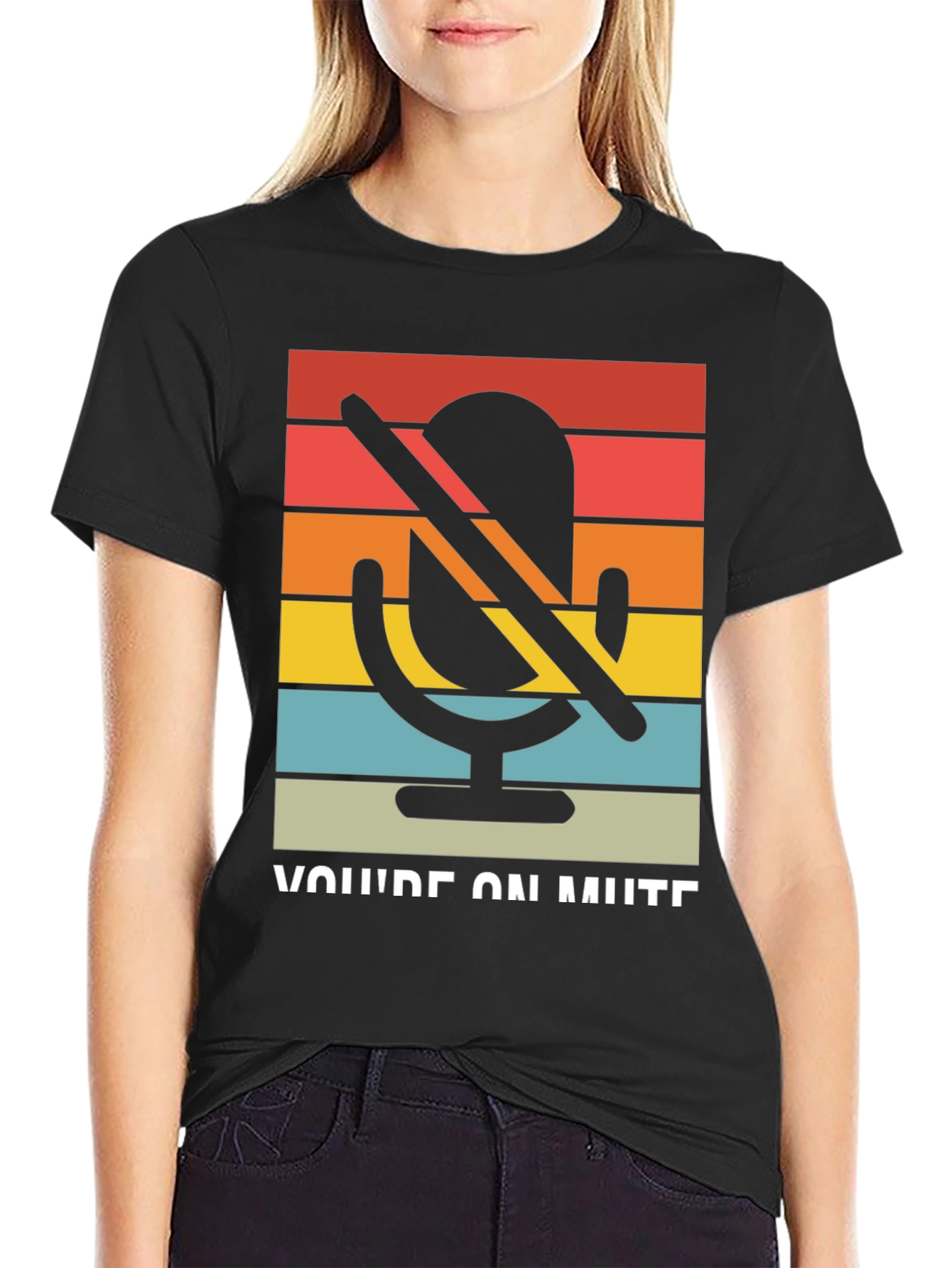 Black You're on Mute Graphic Tee - Retro Style view 2