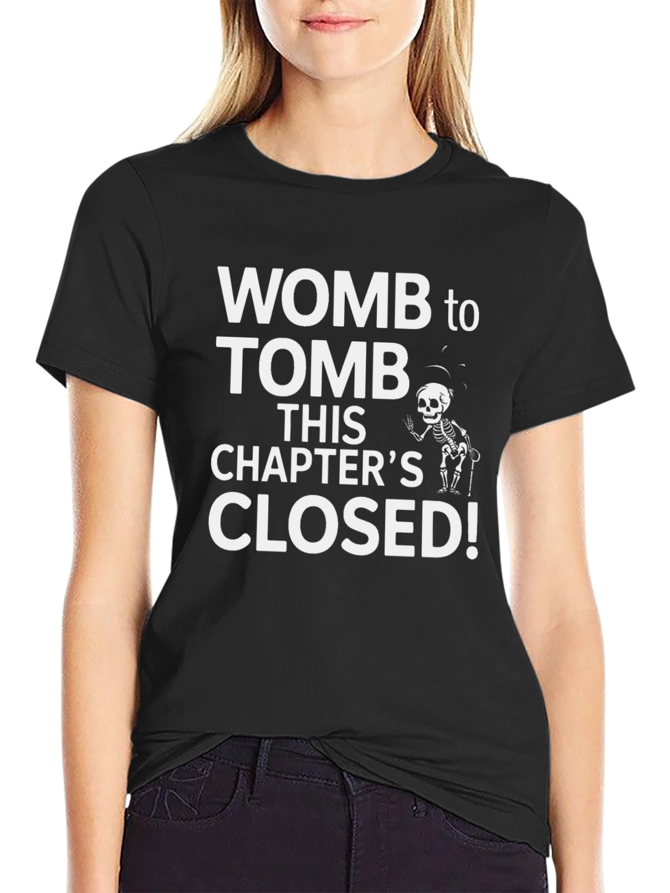 Black Womb to Tomb Graphic Print T-Shirt view 2
