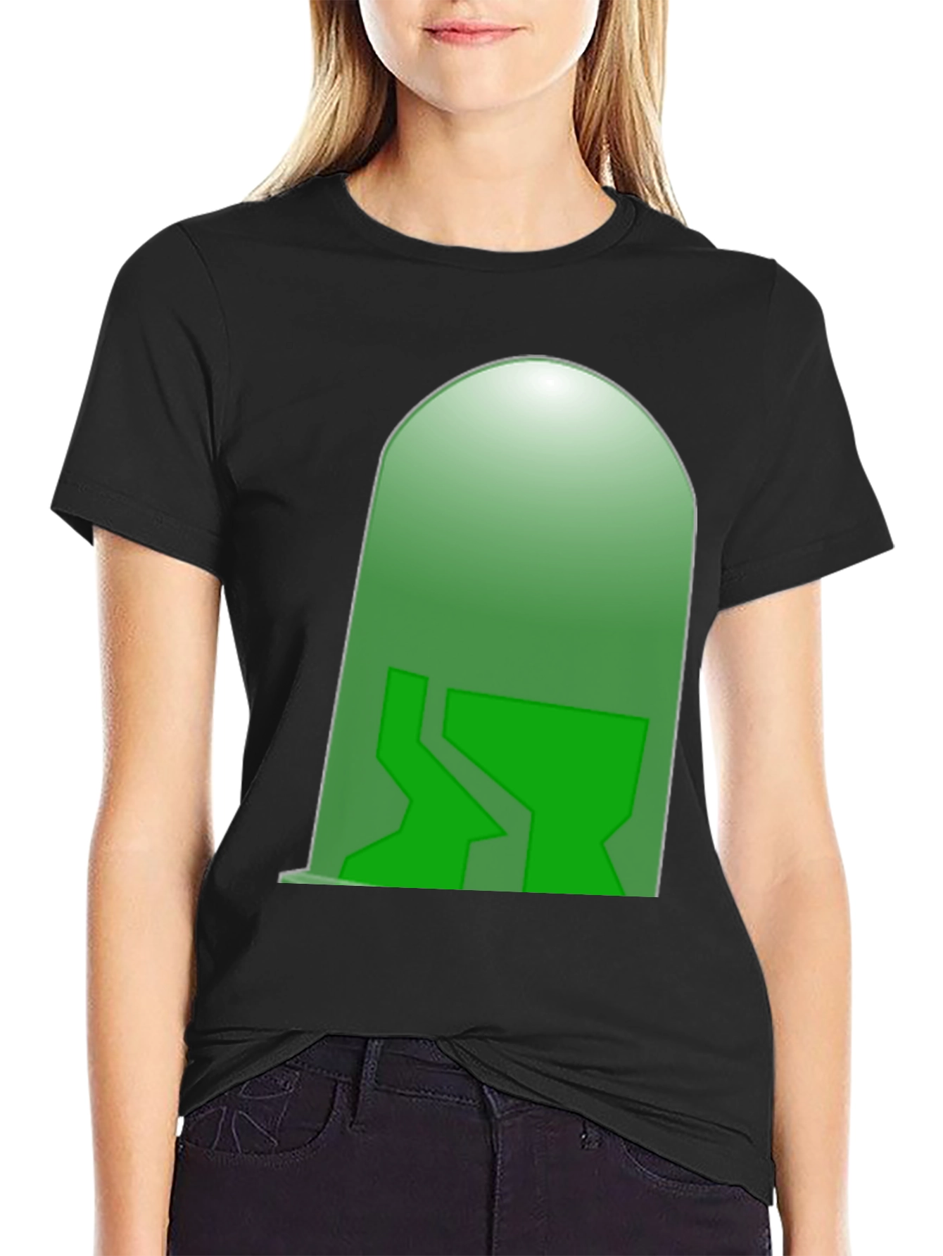 Black Green Tombstone T-Shirt - Unique Graphic Tee view 2