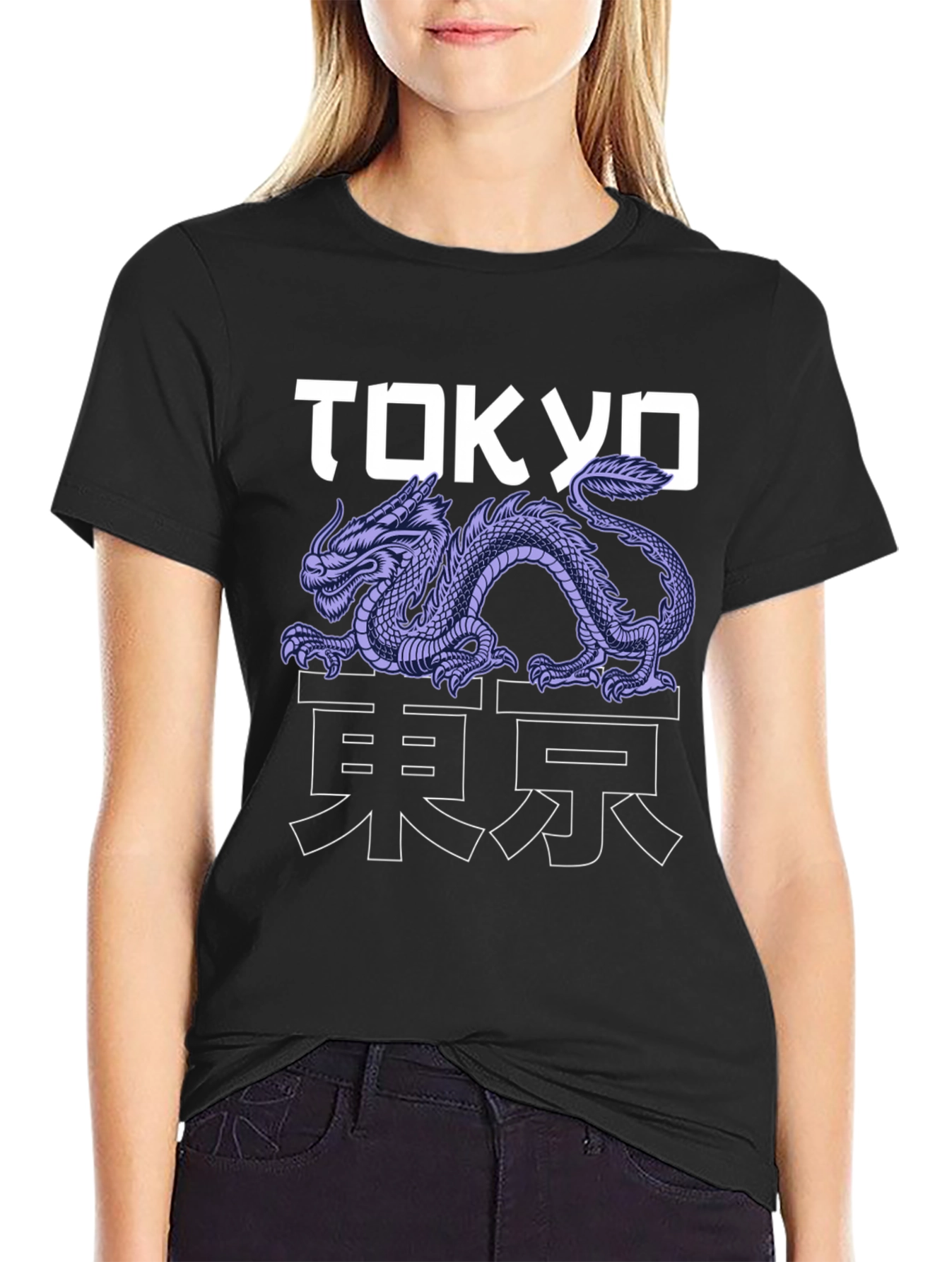 Black Tokyo Dragon Graphic Tee - Urban Style view 2