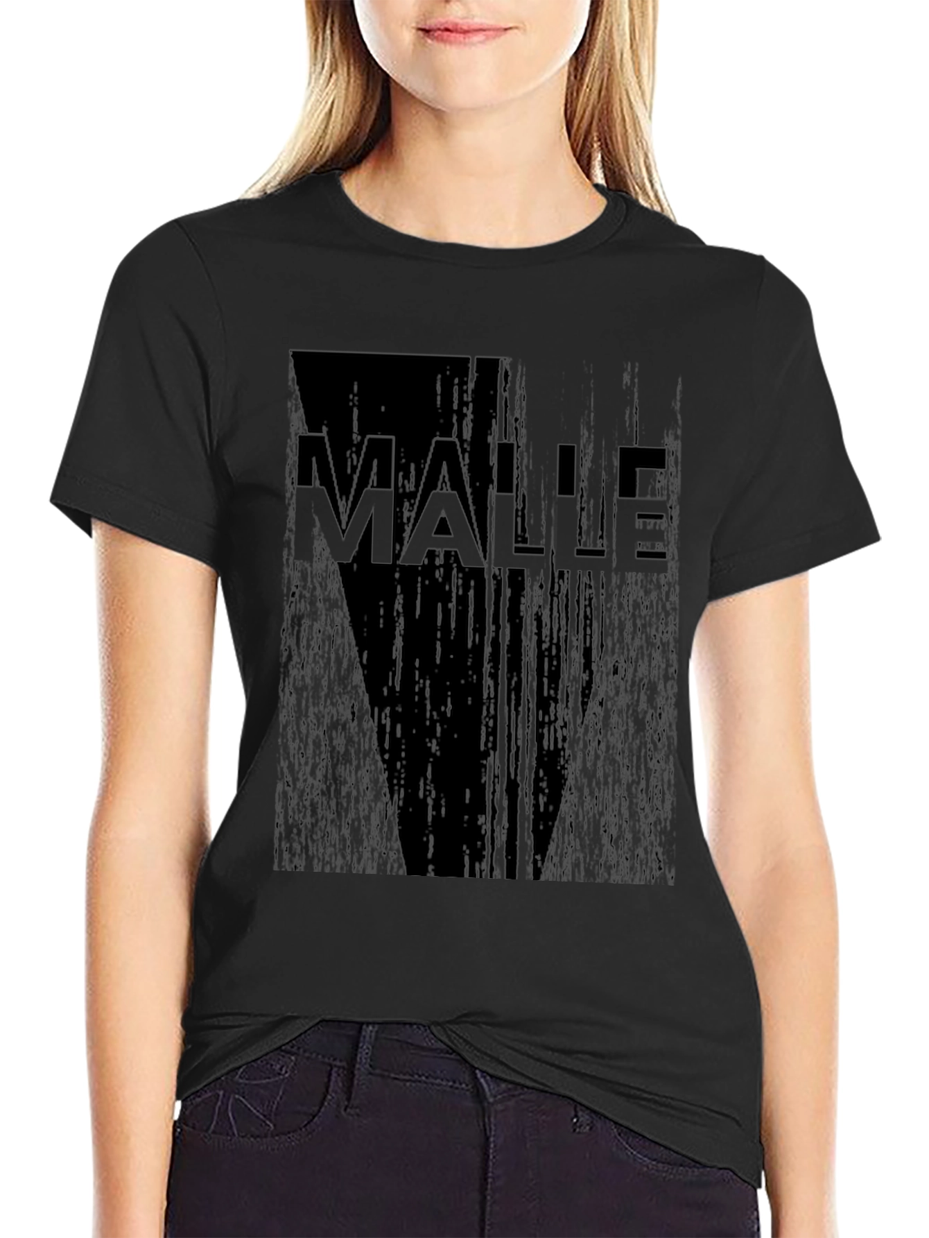 Black MALLE Graphic Print Black T-Shirt view 2