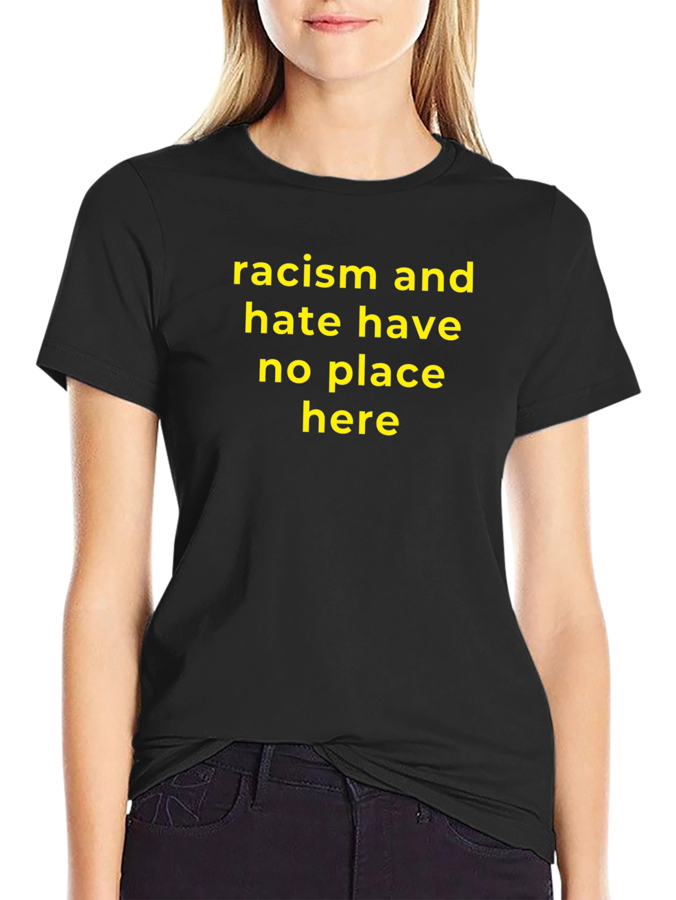 Black Racism and Hate Have No Place Here T-Shirt view 2